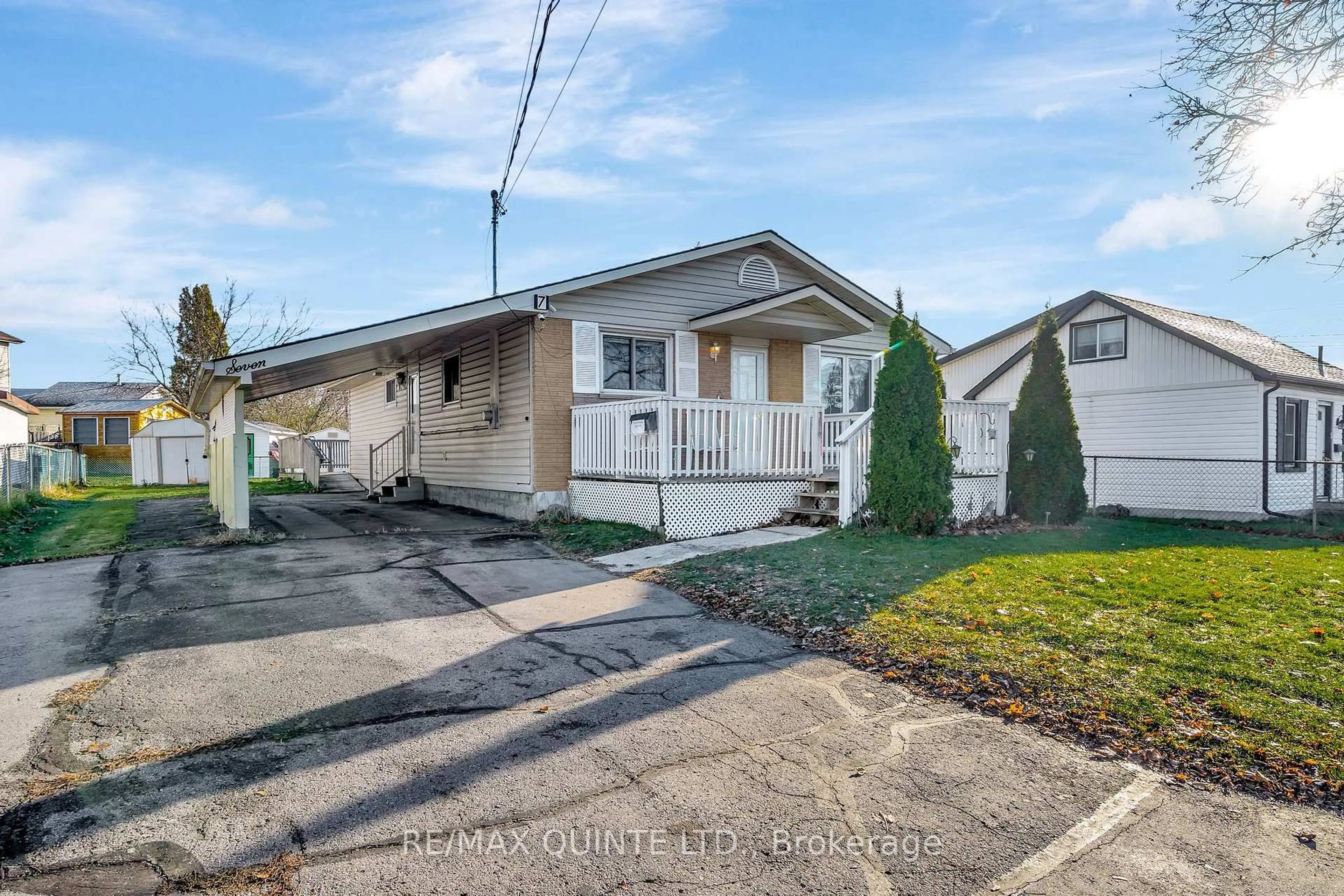 Home with vinyl exterior material, street for 7 Herman St, Belleville Ontario K8N 4W2