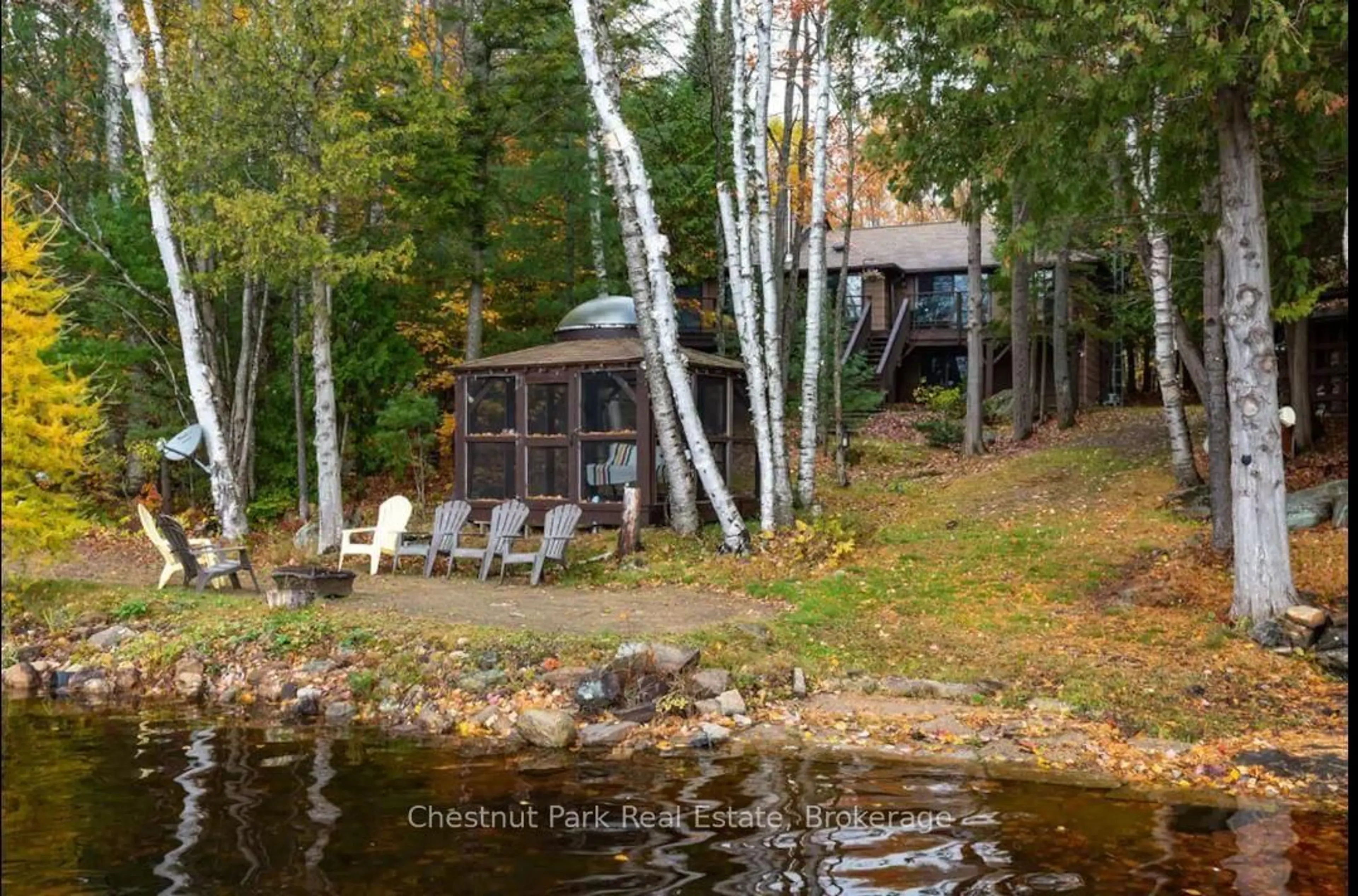 Patio, water/lake/river/ocean view for 275 North Menominee Lk Rd, Lake of Bays Ontario P1J 2J3