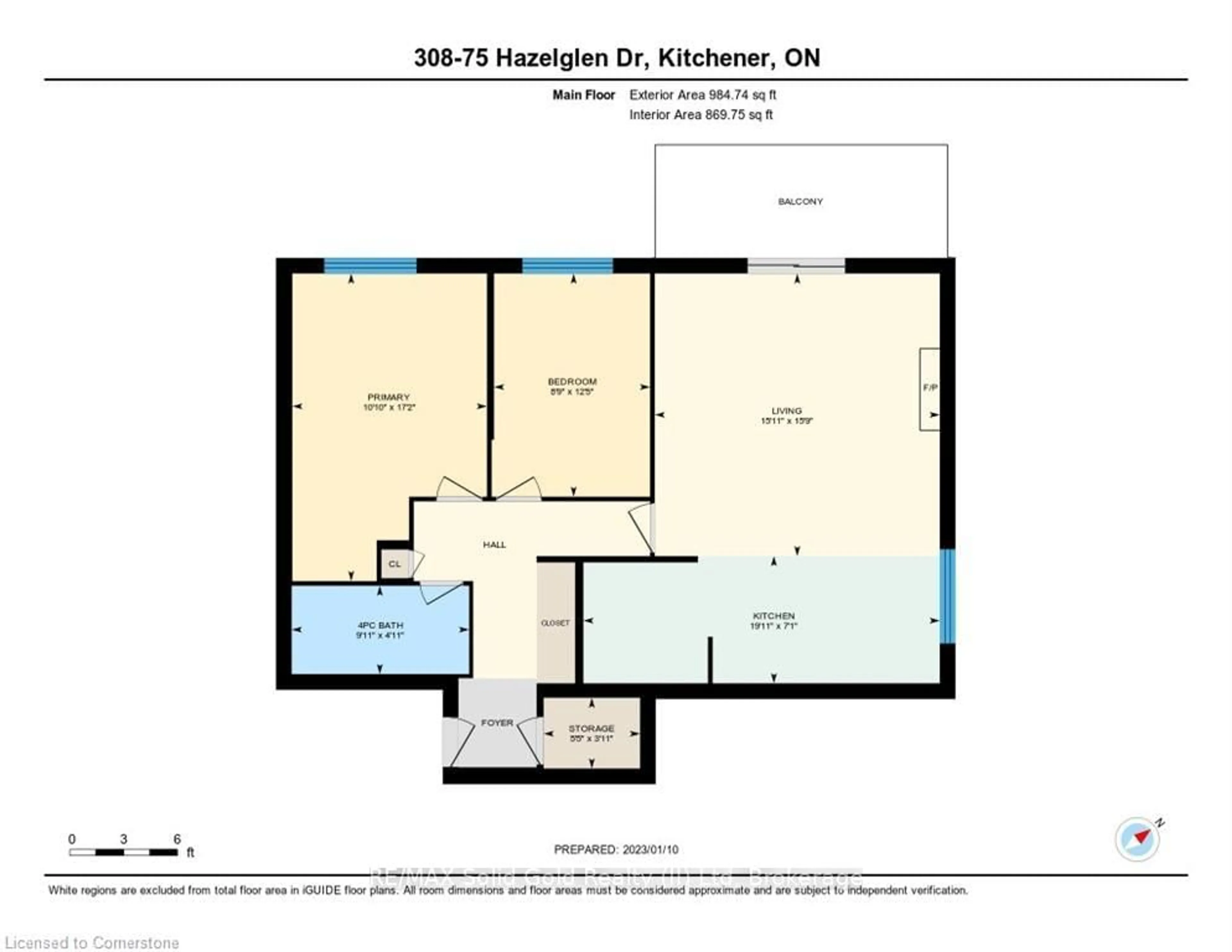 Floor plan for 75 Hazelglen Dr #308, Kitchener Ontario N2M 2E2