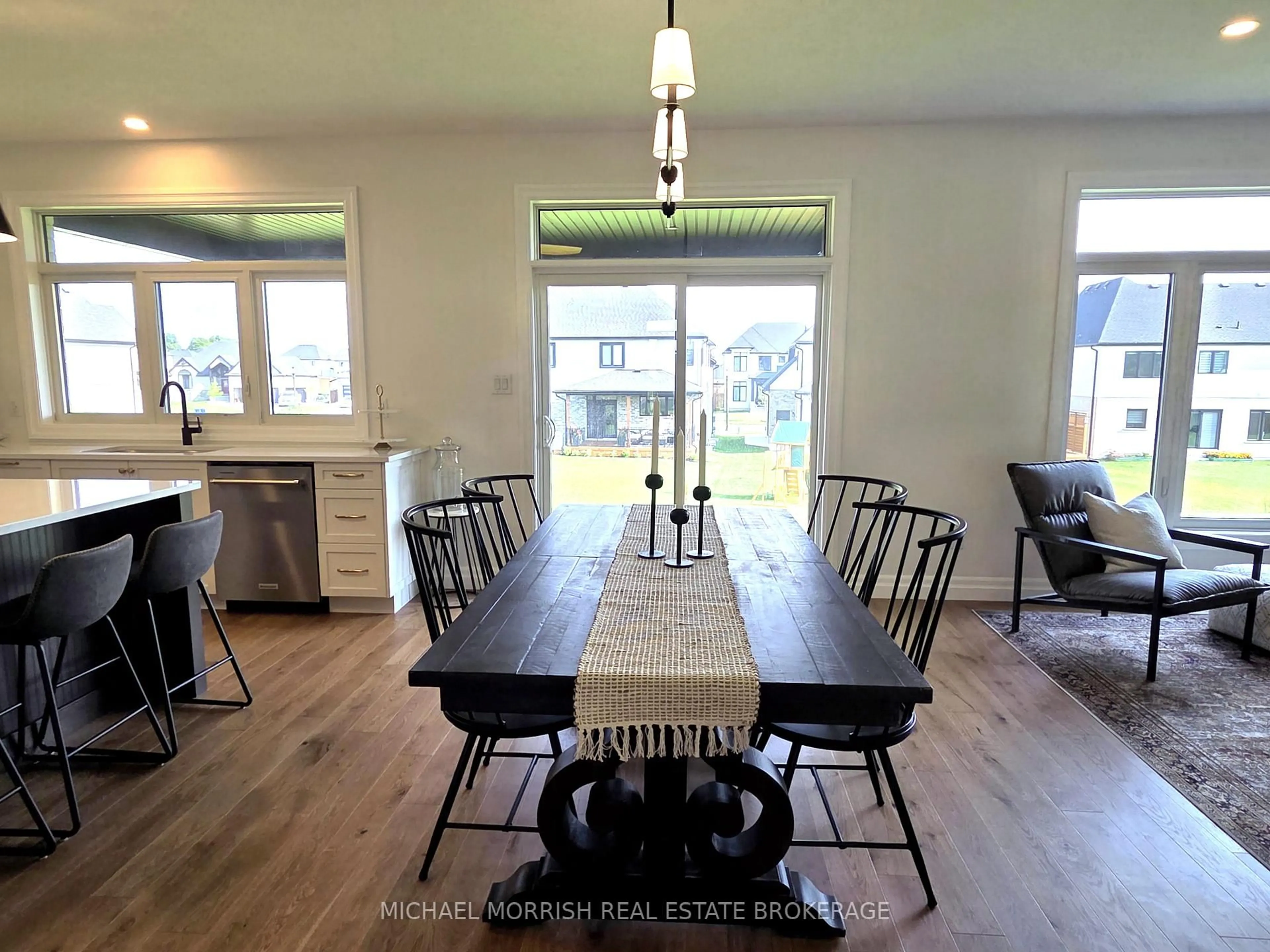 Dining room, wood/laminate floor for 230 Harvest Lane, Thames Centre Ontario N0L 1G2