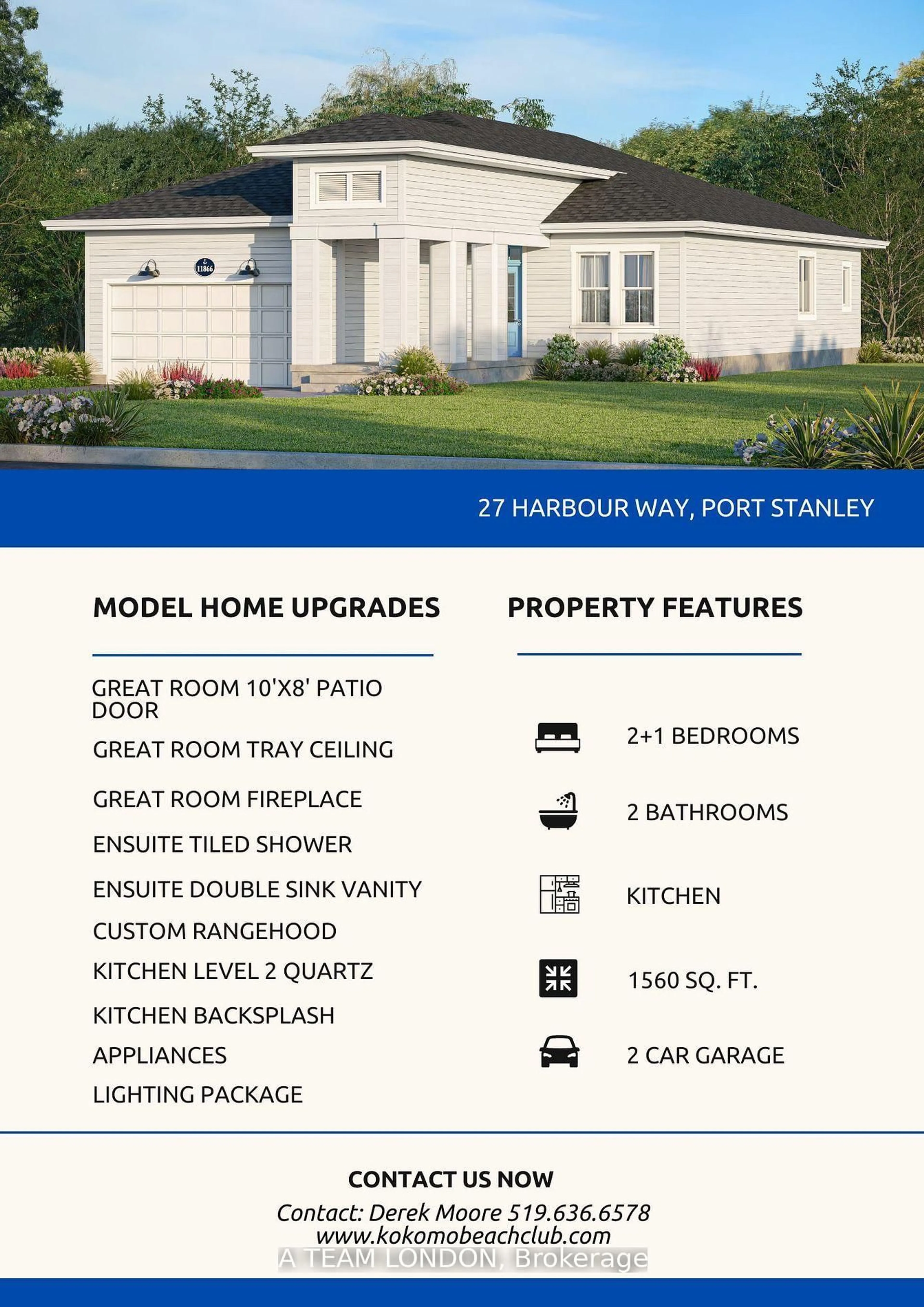 Home with vinyl exterior material, street for 27 Harbour Way, Central Elgin Ontario N5L 1C5