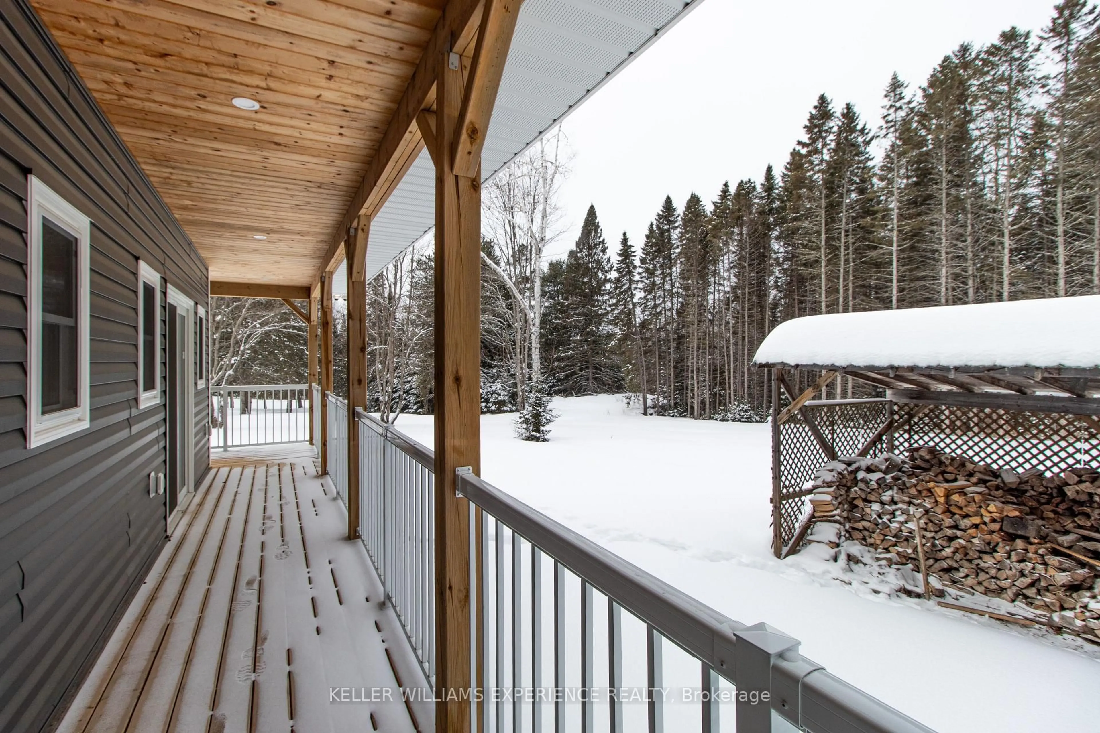 Patio, forest/trees view for 213 Yearley Rd, McMurrich/Monteith Ontario P0A 1Y0