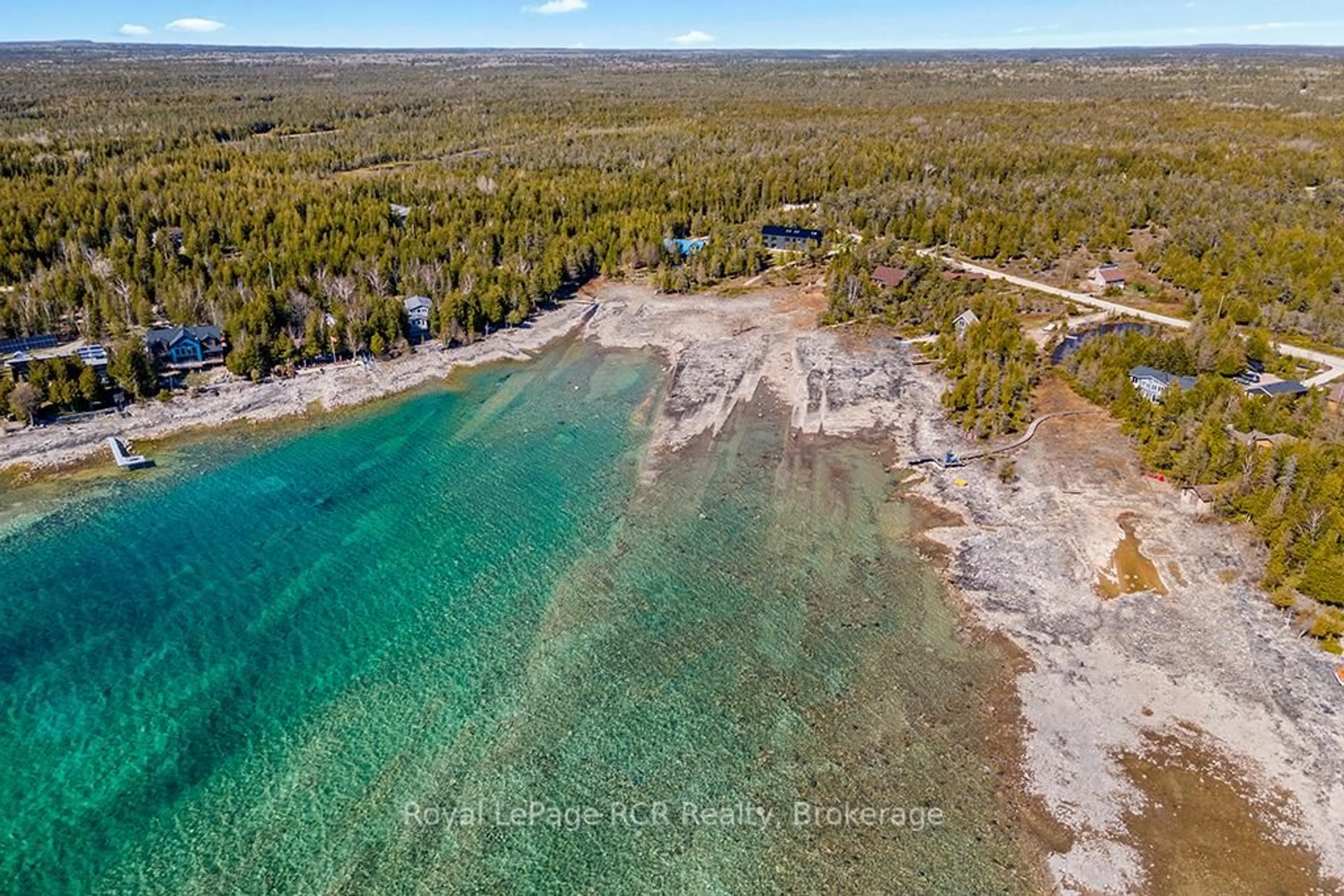 A pic from outside/outdoor area/front of a property/back of a property/a pic from drone, water/lake/river/ocean view for 67 Pedwell Dr, Northern Bruce Peninsula Ontario N0H 2R0