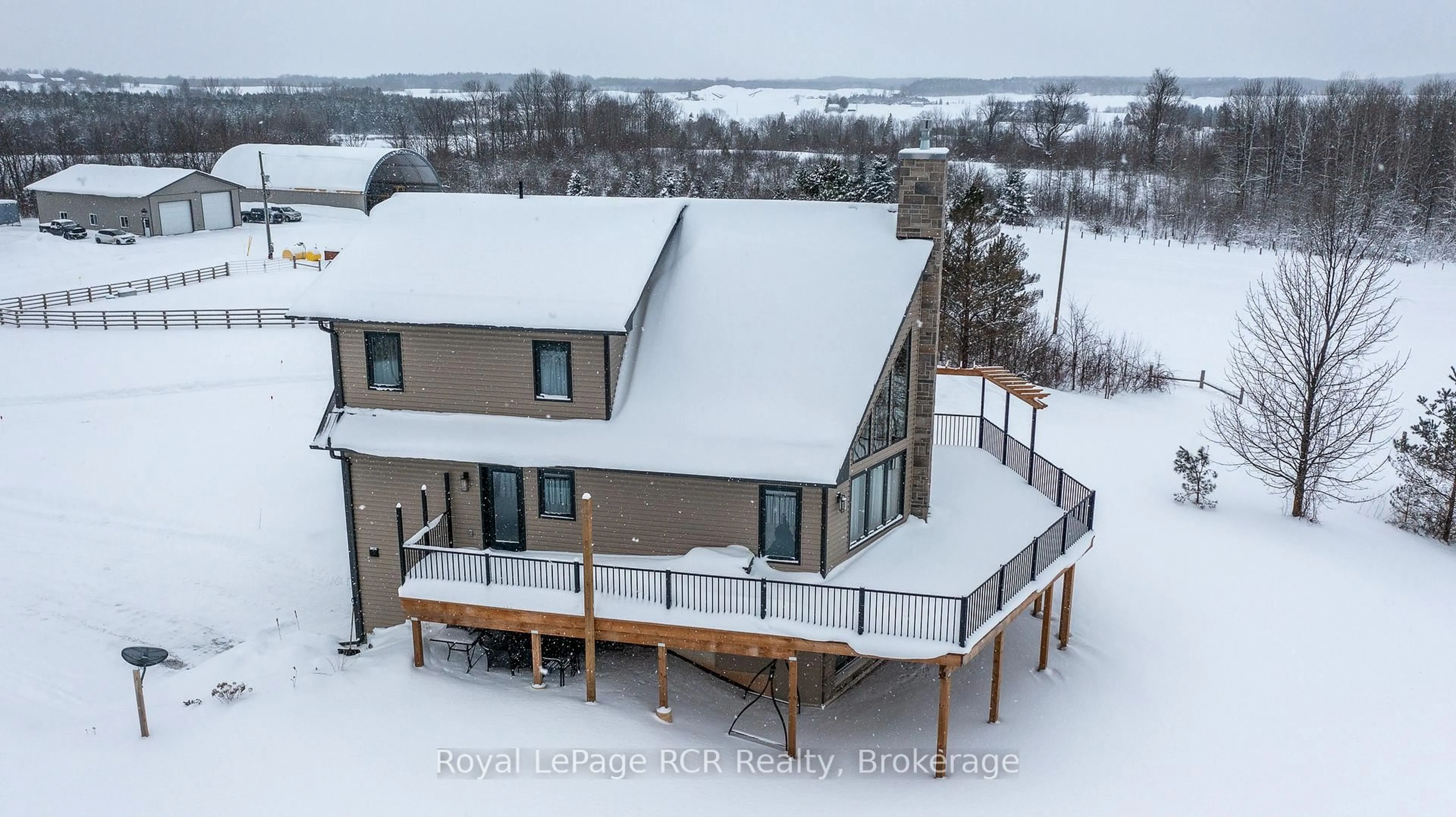 A pic from outside/outdoor area/front of a property/back of a property/a pic from drone, water/lake/river/ocean view for 742654 Sideroad 4B Sdrd, Chatsworth Ontario N0H 1G0