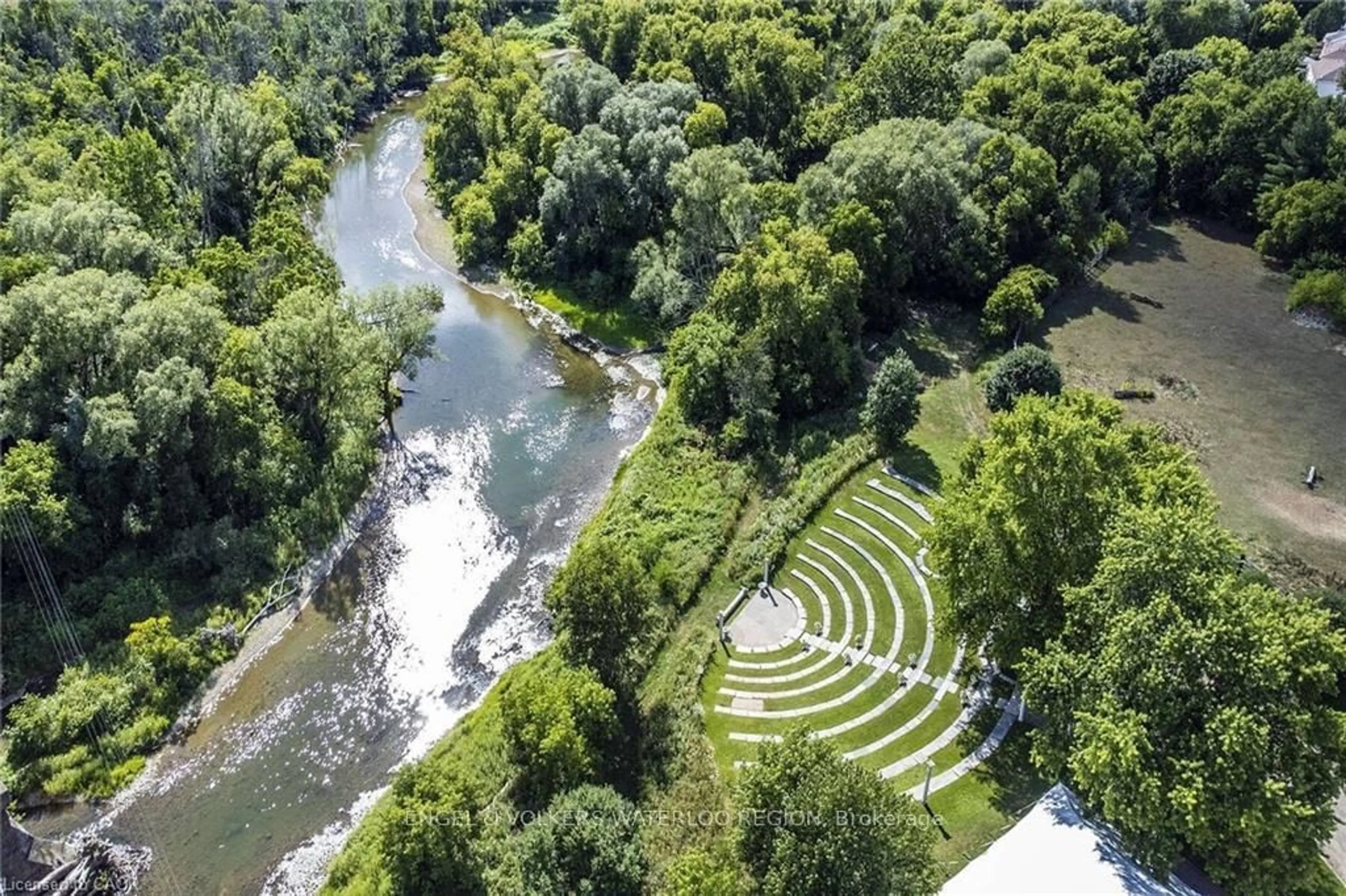 A pic from outside/outdoor area/front of a property/back of a property/a pic from drone, water/lake/river/ocean view for 180 Nith River Way #B, North Dumfries Ontario N0B 1E0