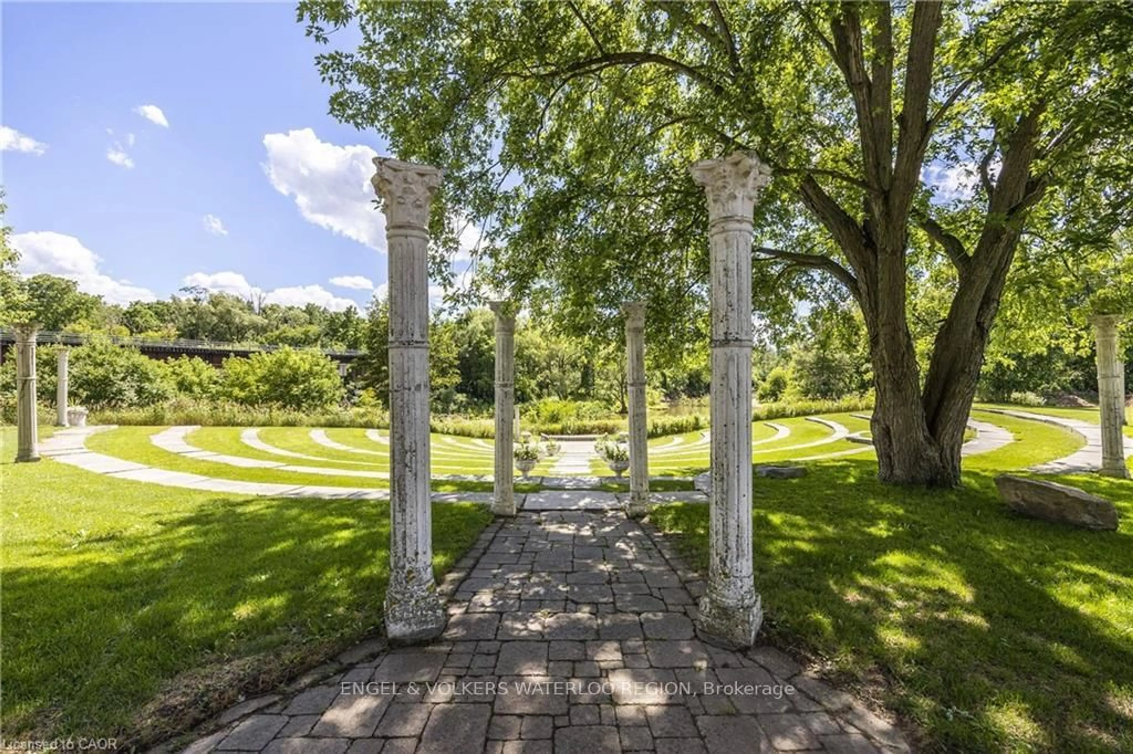 A pic from outside/outdoor area/front of a property/back of a property/a pic from drone, forest/trees view for 180 Nith River Way #B, North Dumfries Ontario N0B 1E0