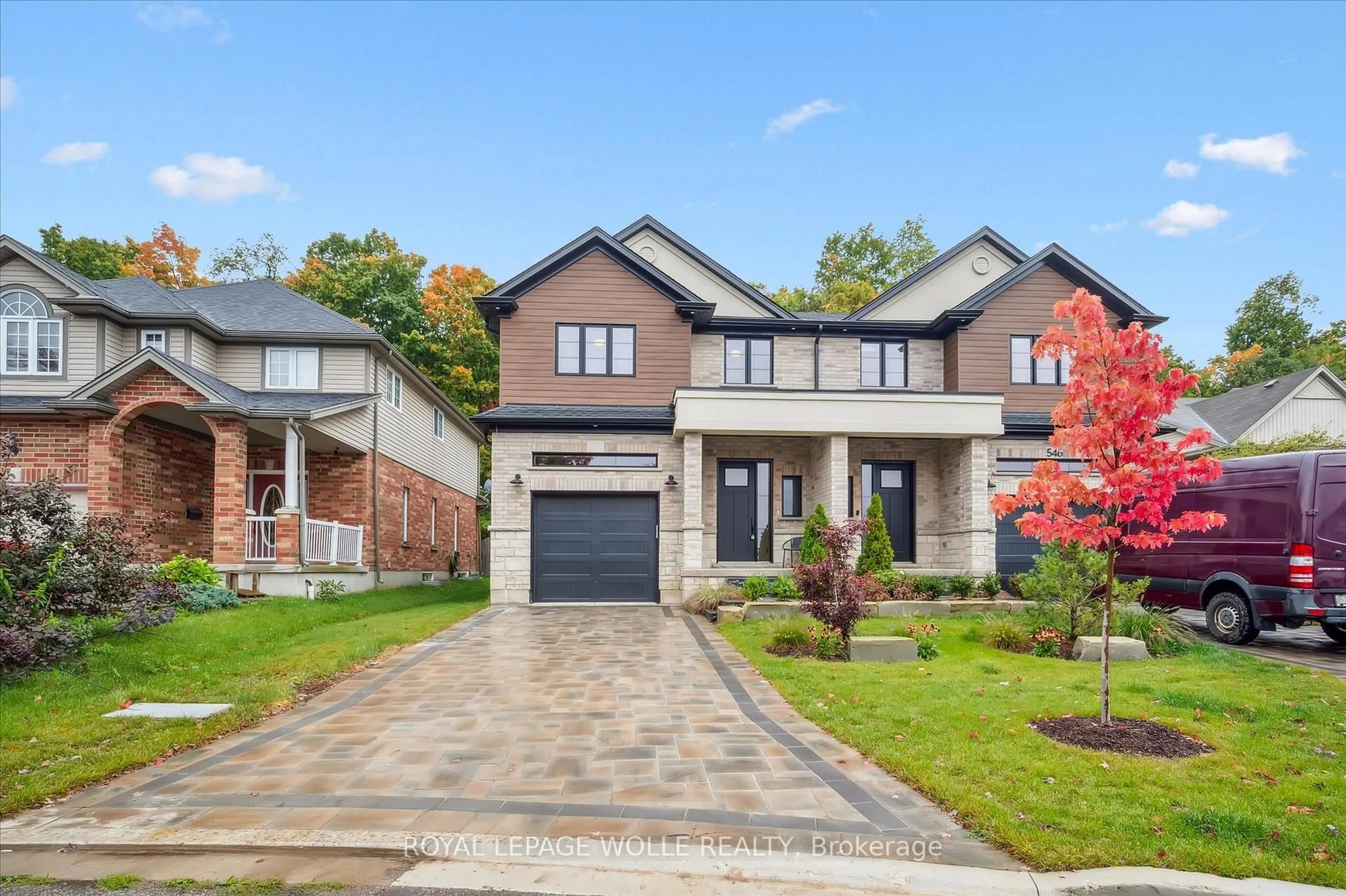 Home with brick exterior material, street for 548 Peach Blossom Crt, Kitchener Ontario N2E 3Z9