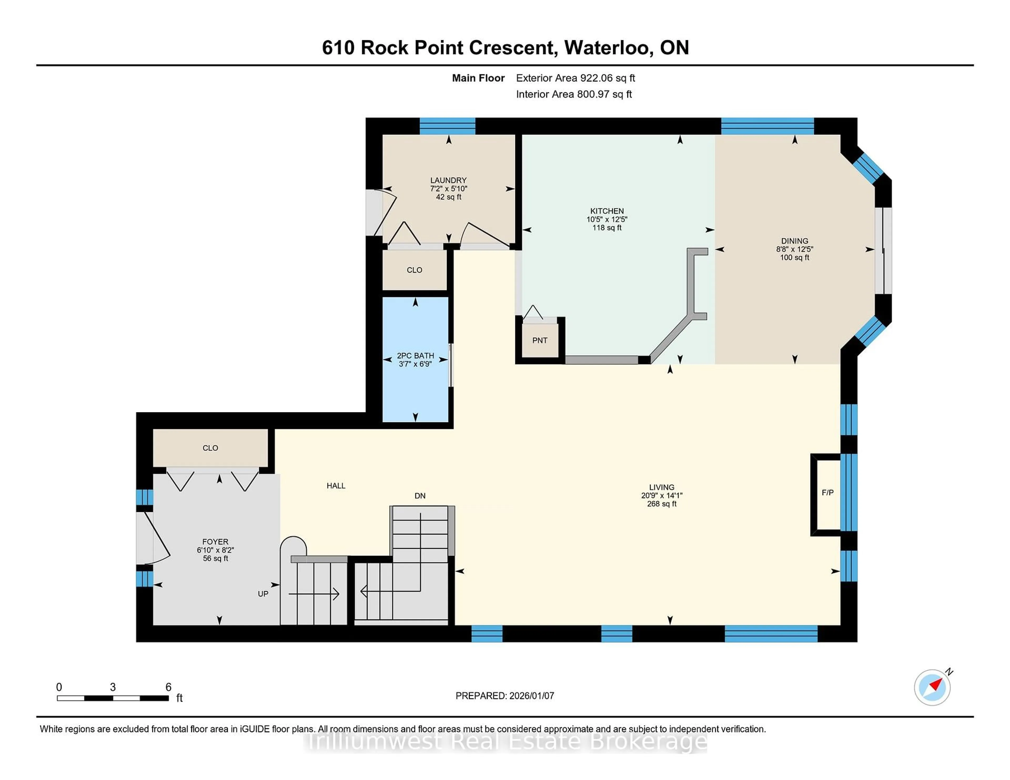 Floor plan for 610 Rock Point Cres, Waterloo Ontario N2V 2K3