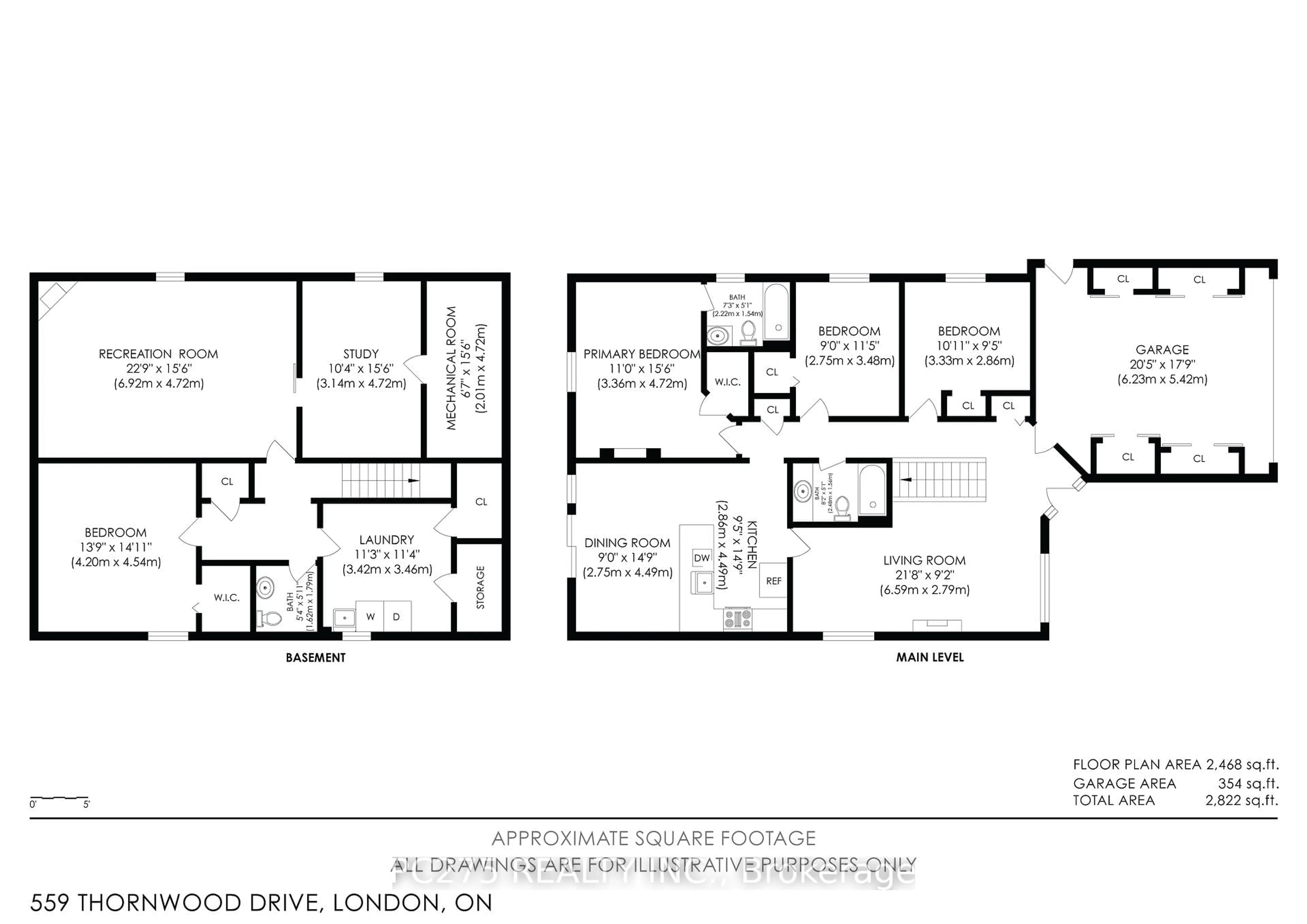 Floor plan for 559 Thornwood Dr, London North Ontario N6H 5S5