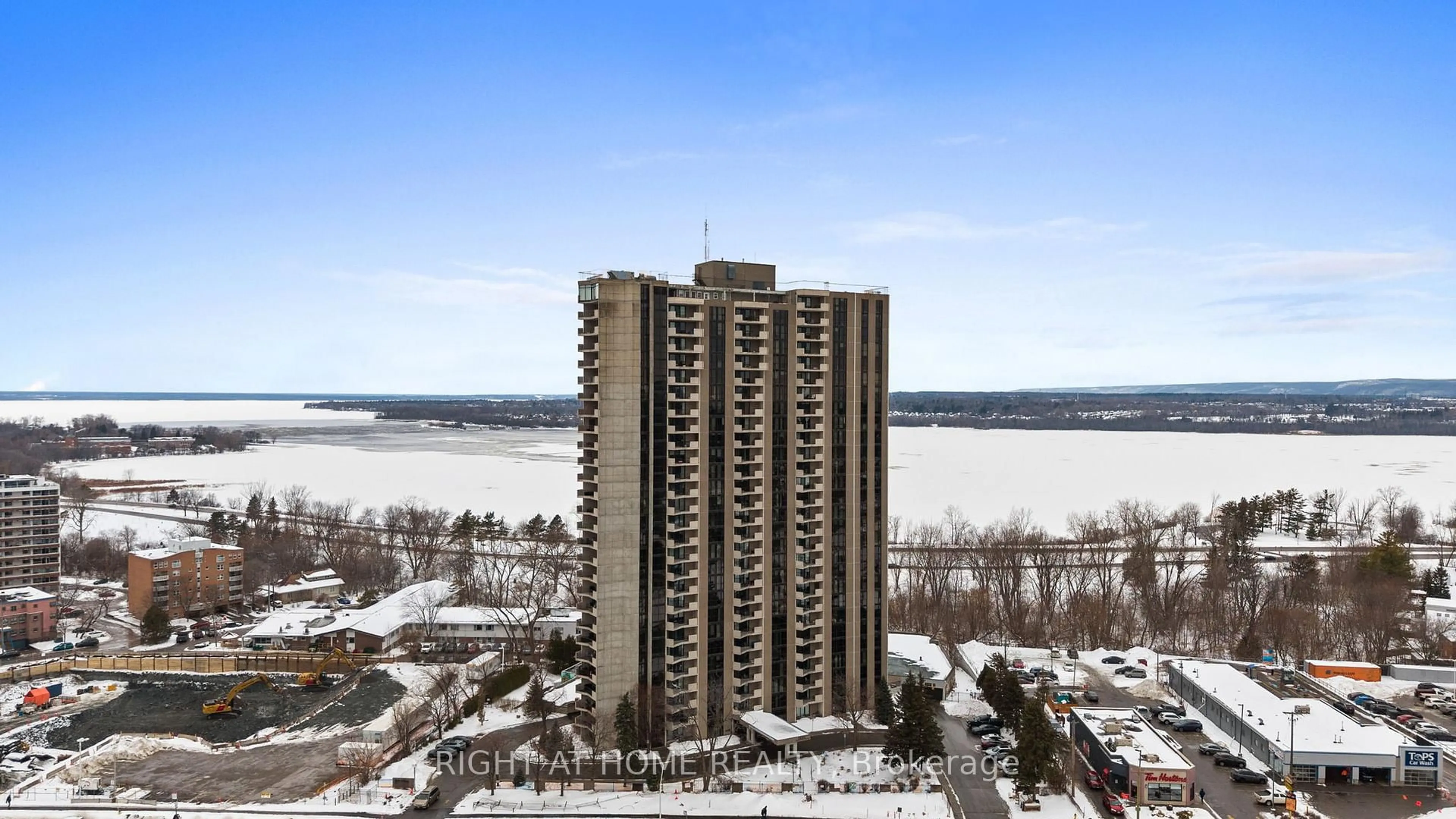 A pic from outside/outdoor area/front of a property/back of a property/a pic from drone, city buildings view from balcony for 1025 Richmond Rd #507, Ottawa Ontario K2B 8G8