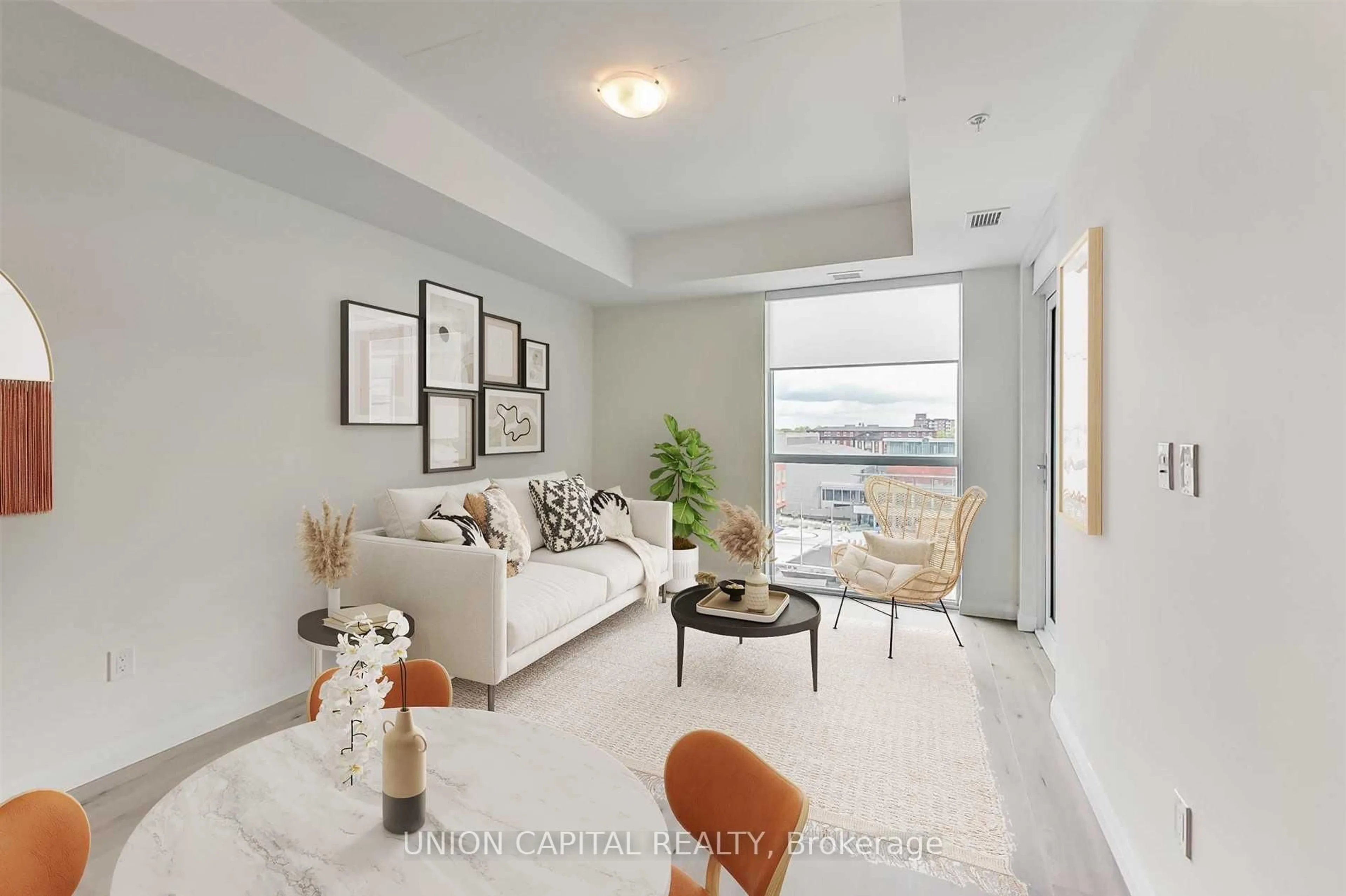 Living room with furniture, unknown for 60 Charles St #801, Kitchener Ontario N2G 0C9