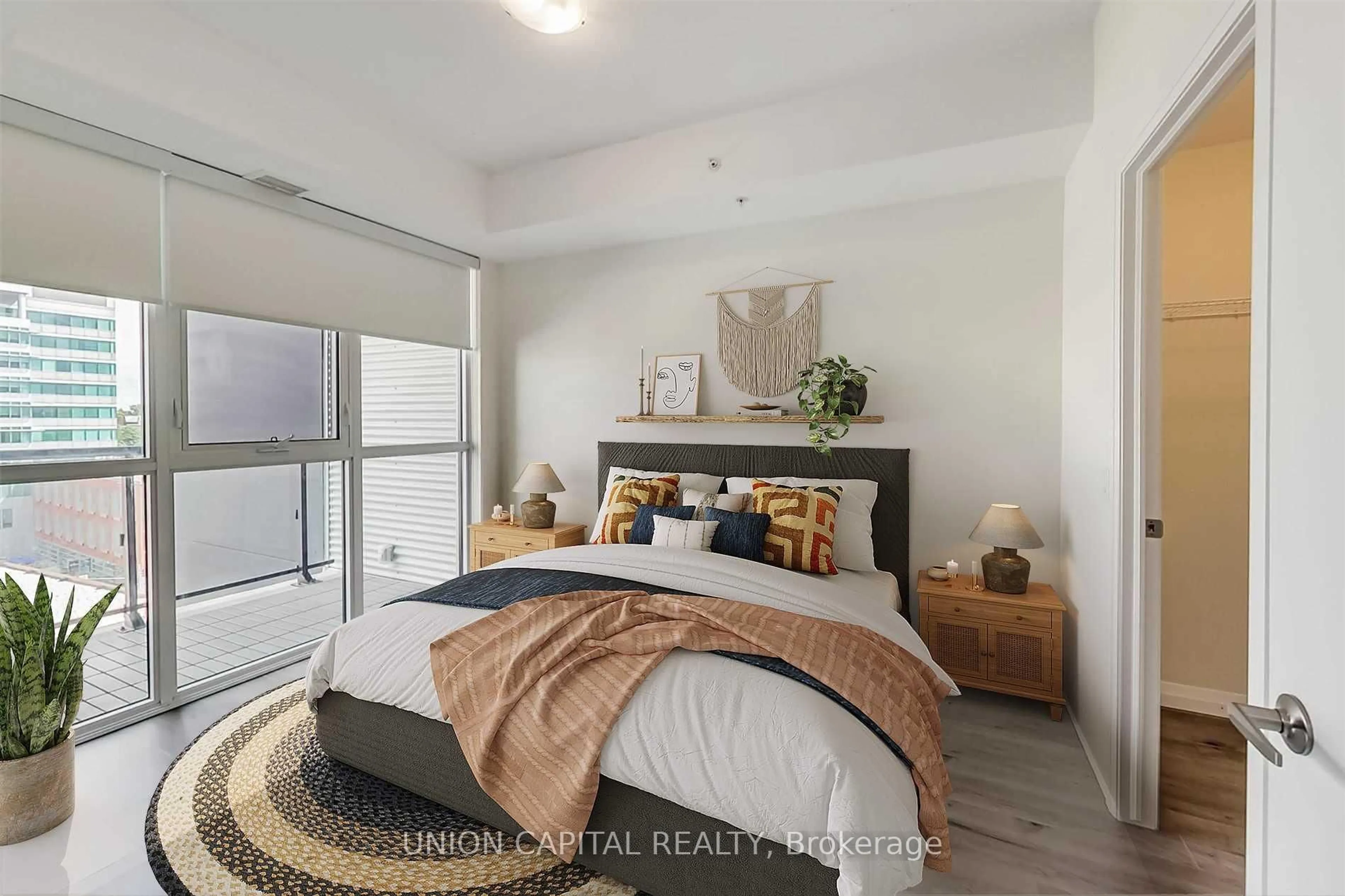 Bedroom with bed, unknown for 60 Charles St #801, Kitchener Ontario N2G 0C9