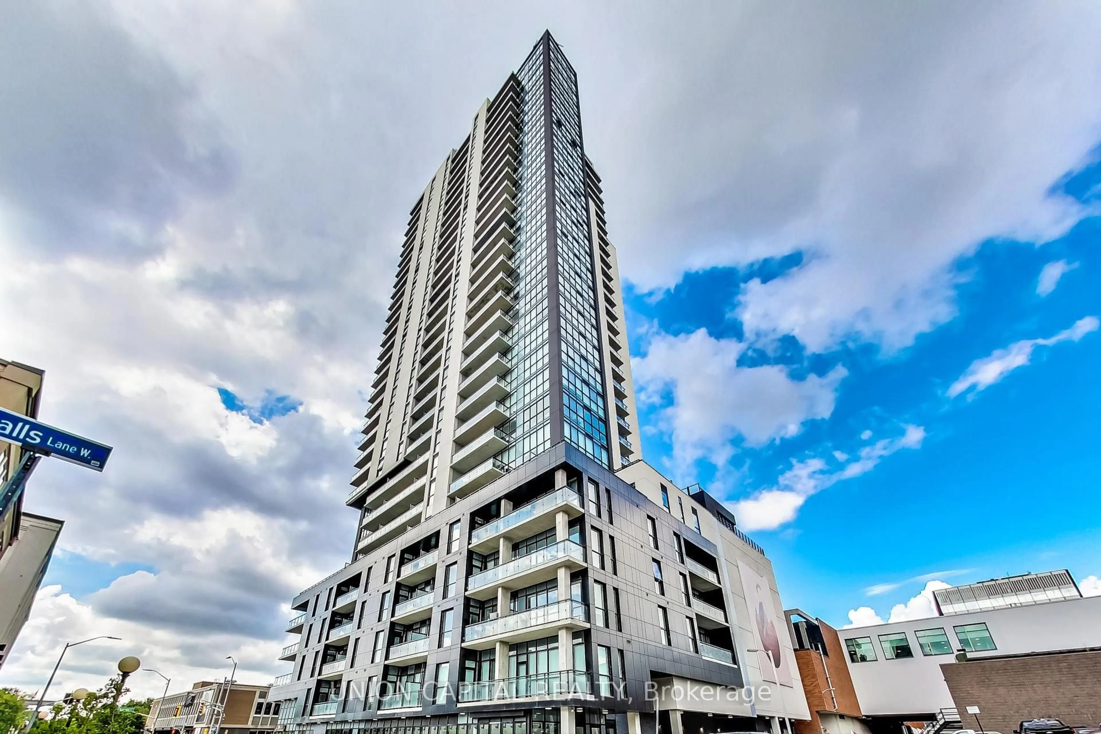 A pic from outside/outdoor area/front of a property/back of a property/a pic from drone, building for 60 Charles St #801, Kitchener Ontario N2G 0C9