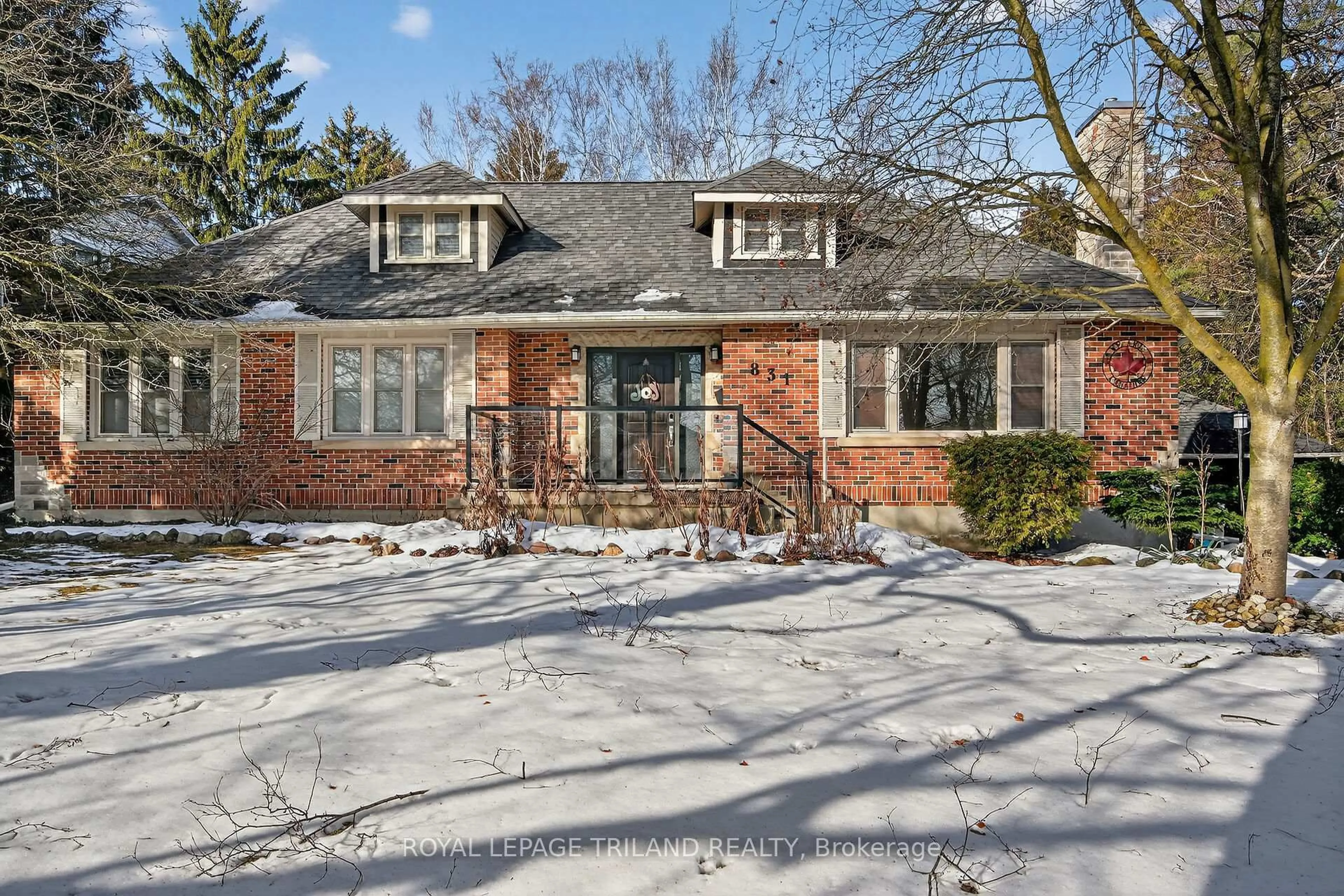 Home with brick exterior material, street for 831 Riverside Dr, London North Ontario N6H 2T1