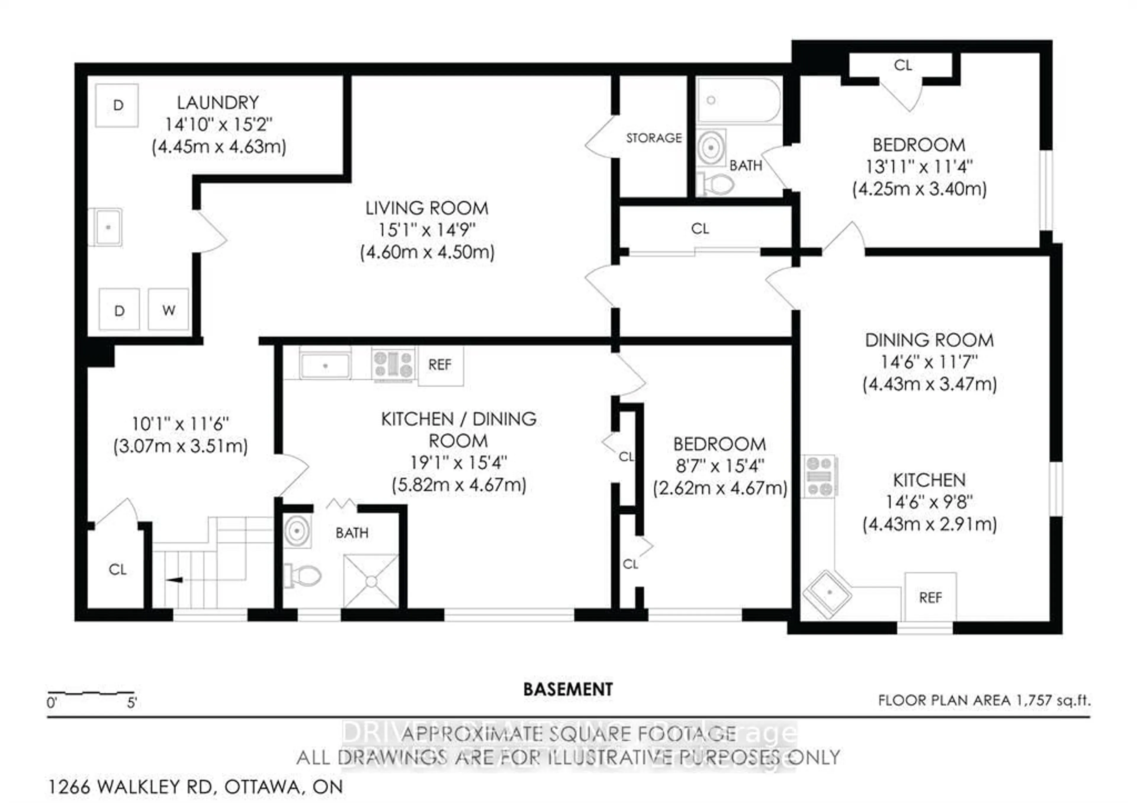 Floor plan for 1266 Walkley Rd, Ottawa Ontario K1V 6P7