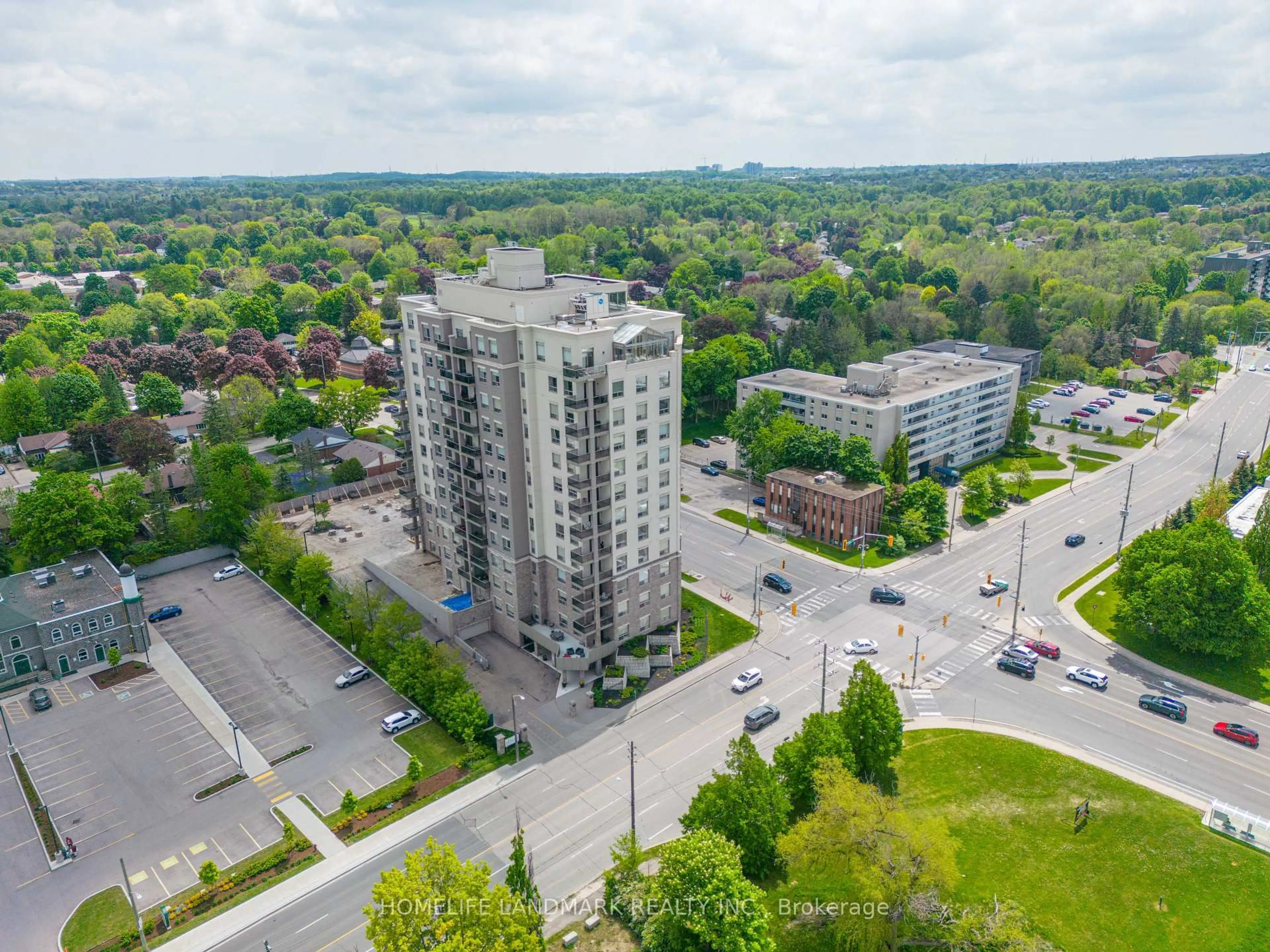 A pic from outside/outdoor area/front of a property/back of a property/a pic from drone, unknown for 223 Erb St #501, Waterloo Ontario N2L 0B3