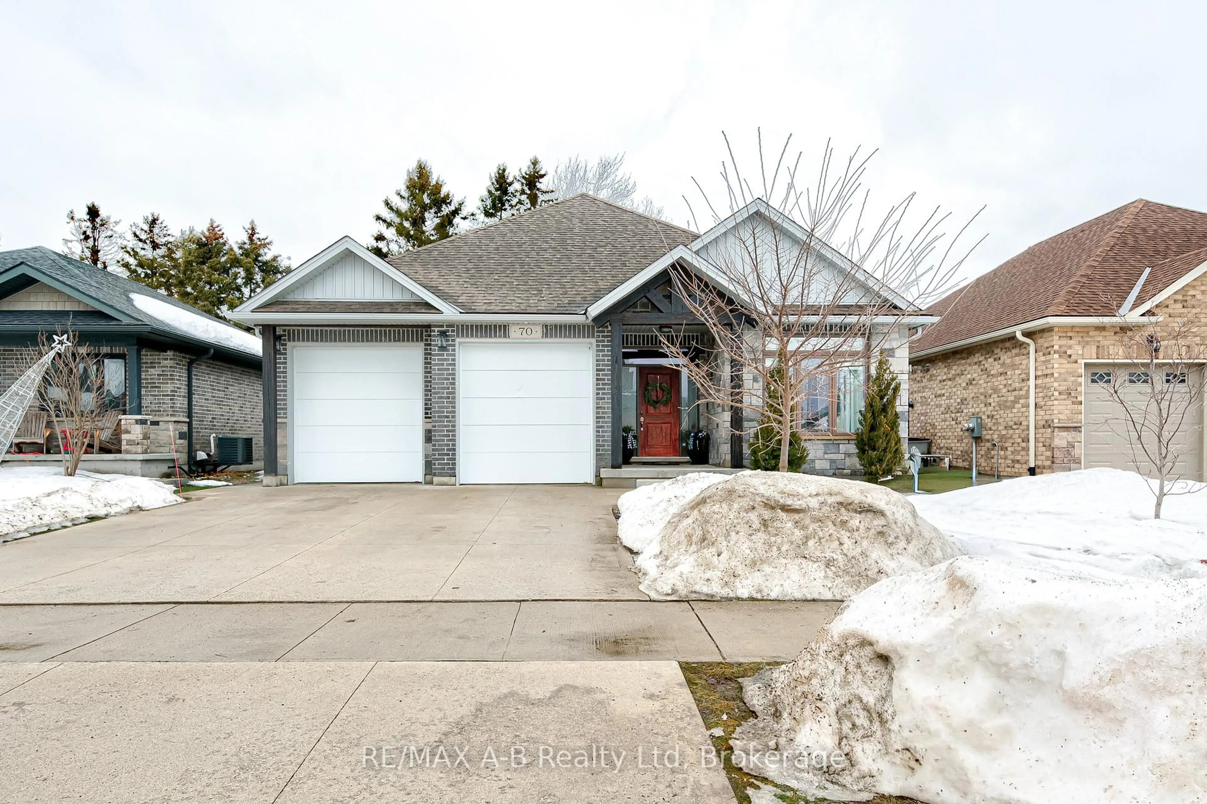 Home with brick exterior material, street for 70 Gerber Dr, Perth East Ontario N0K 1M0