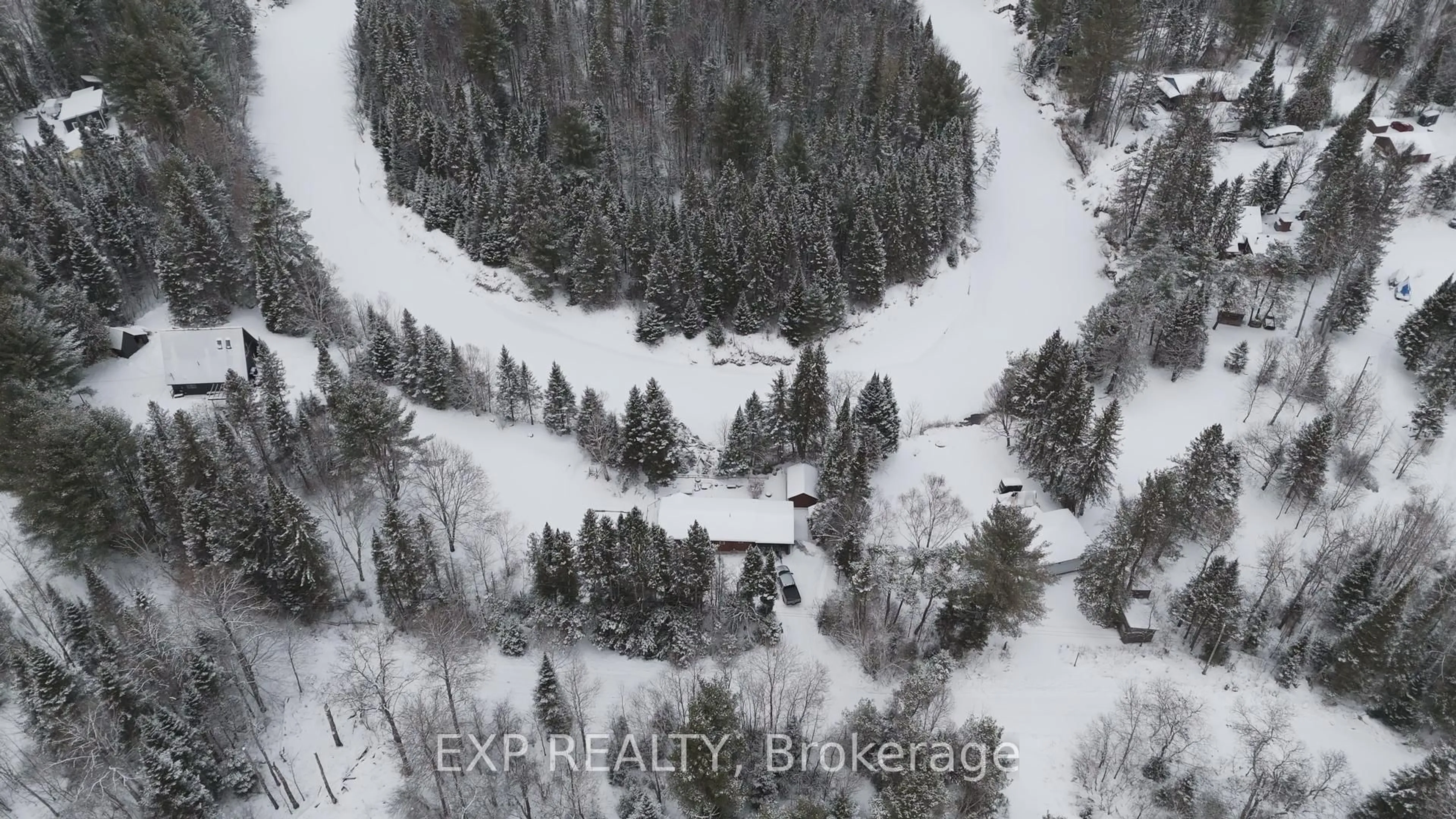 A pic from outside/outdoor area/front of a property/back of a property/a pic from drone, unknown for 27 Groeger Rd, Huntsville Ontario P1H 2J4