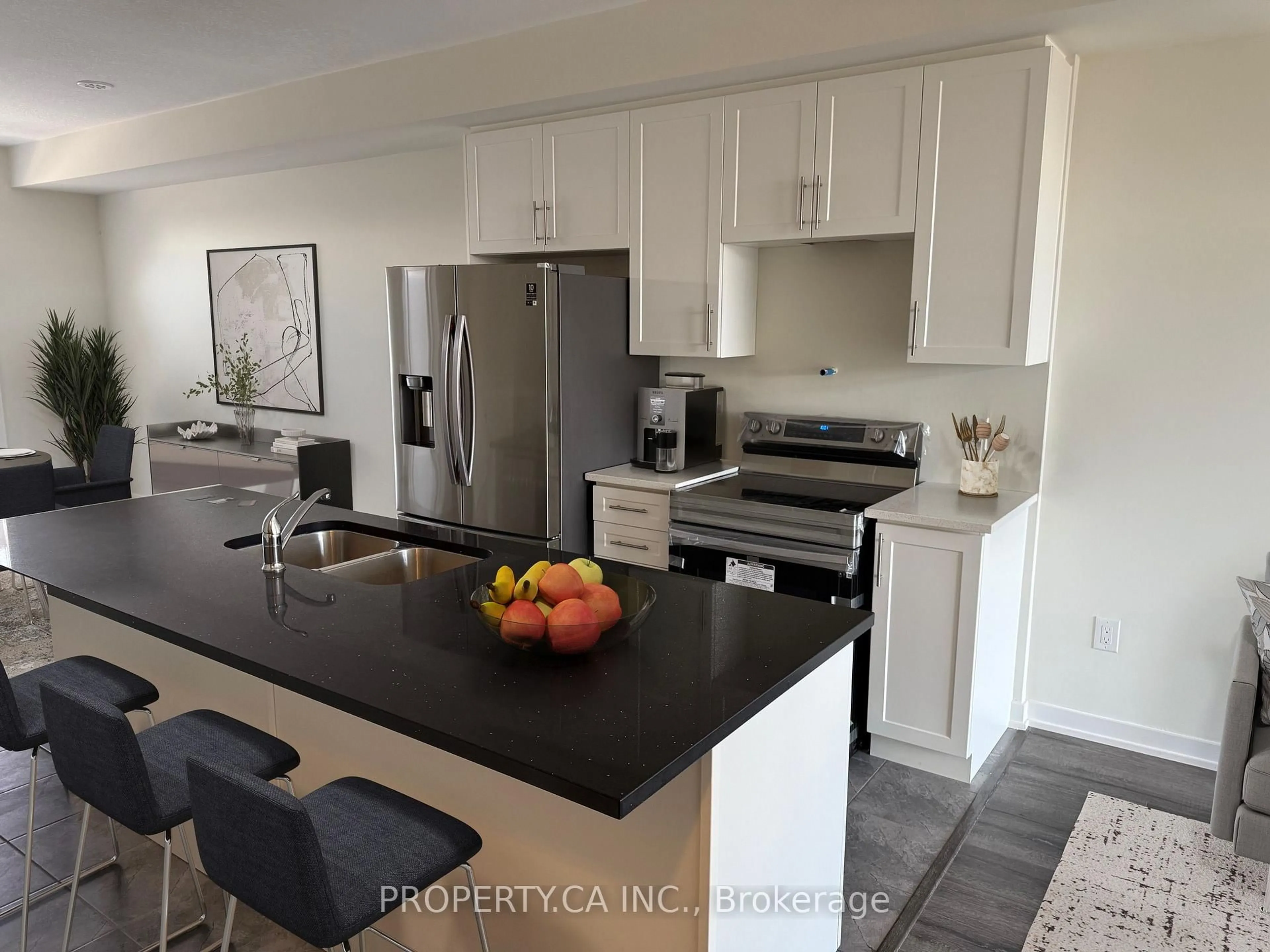 Open concept kitchen, ceramic/tile floor for 590 North Service Rd #9, Hamilton Ontario L8E 0K5