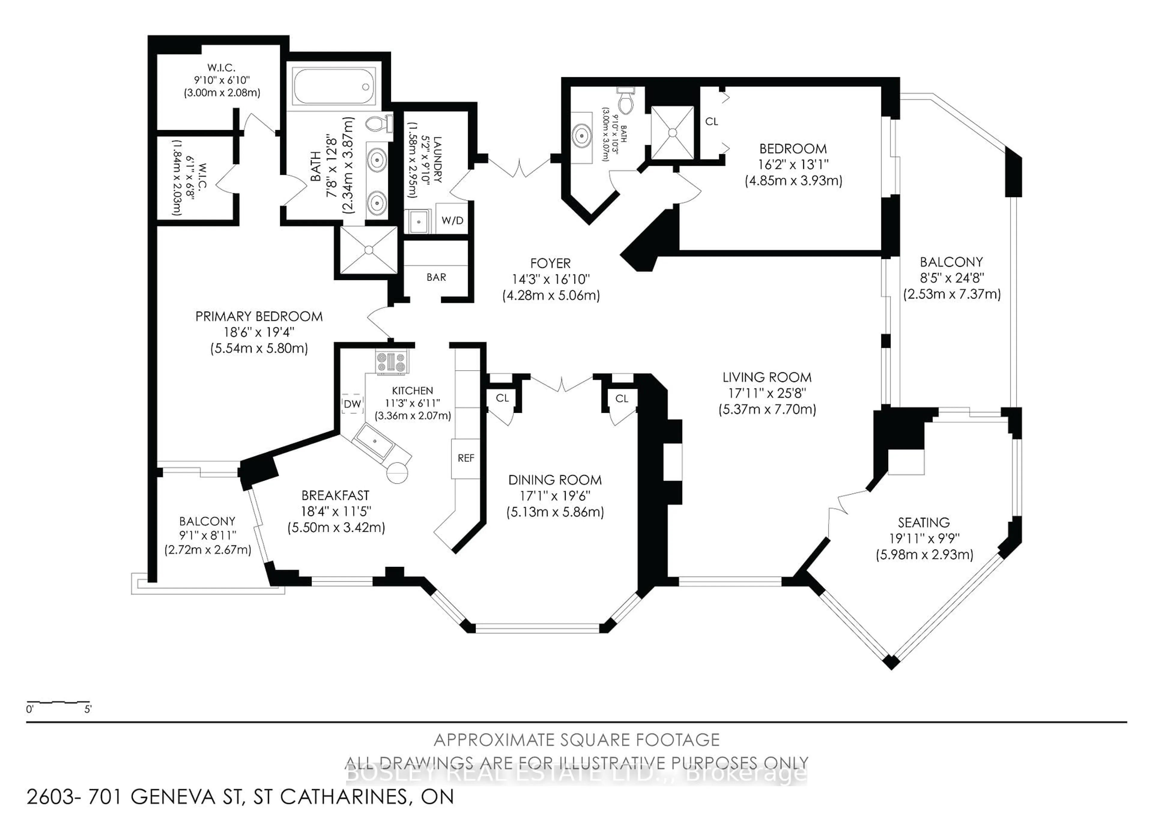 Floor plan for 701 GENEVA St #2603, St. Catharines Ontario L2N 7H9