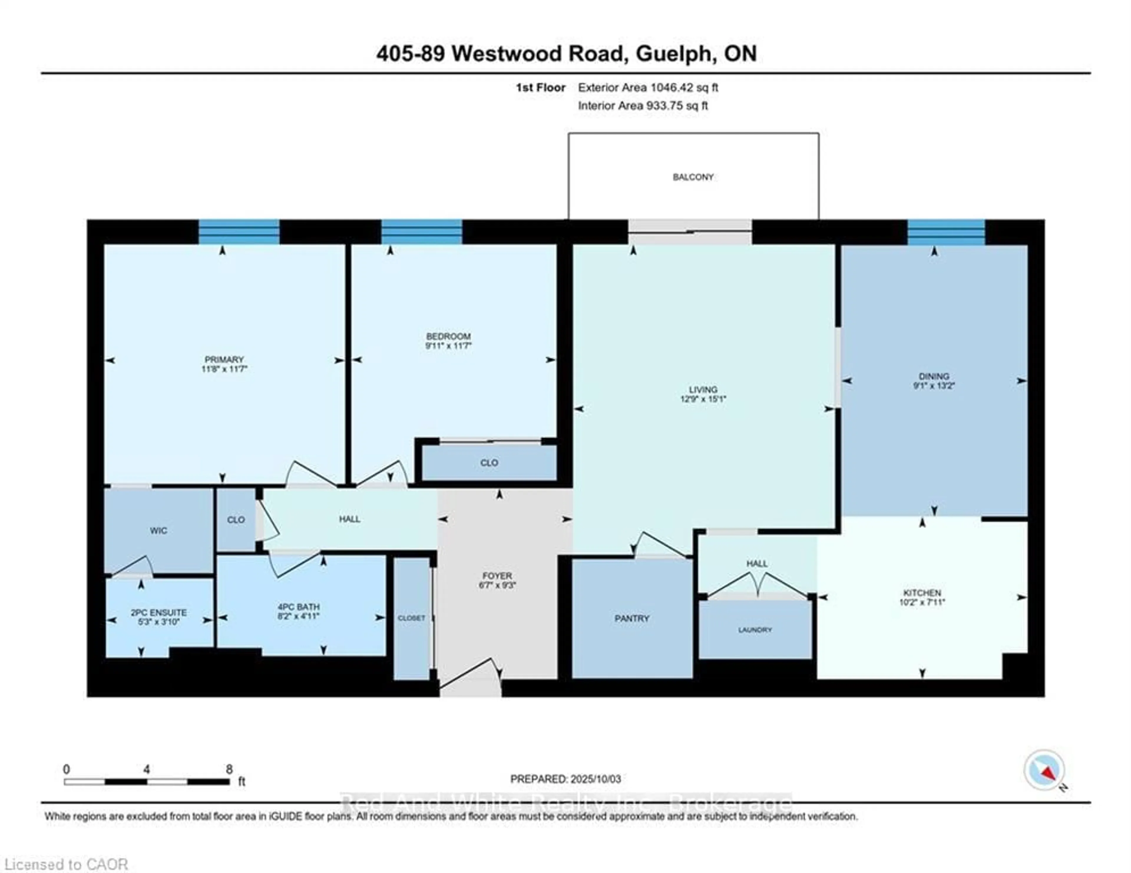 Floor plan for 89 Westwood Rd #405, Guelph Ontario N1H 7J6