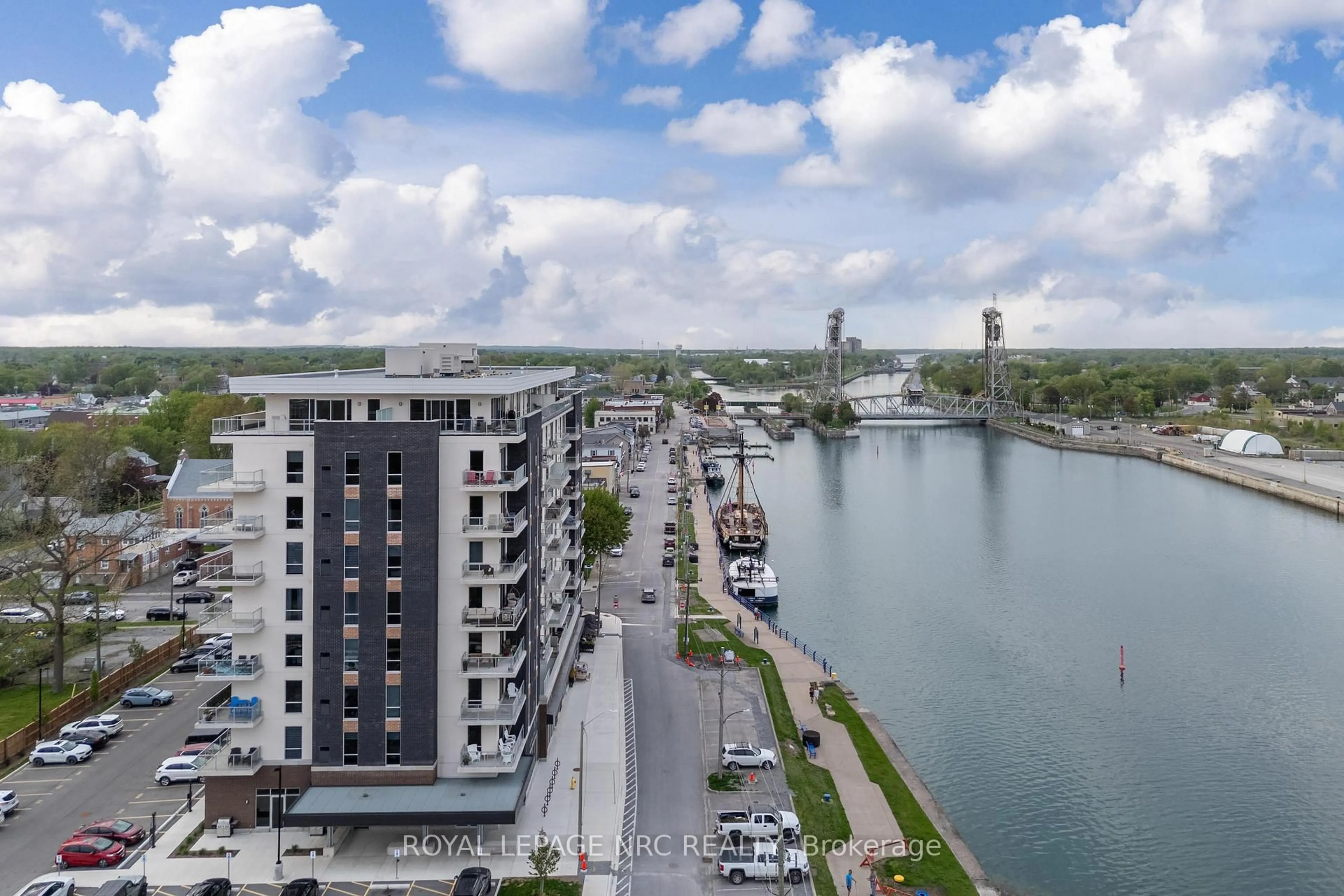 A pic from outside/outdoor area/front of a property/back of a property/a pic from drone, water/lake/river/ocean view for 118 West St #602, Port Colborne Ontario L3K 0B9