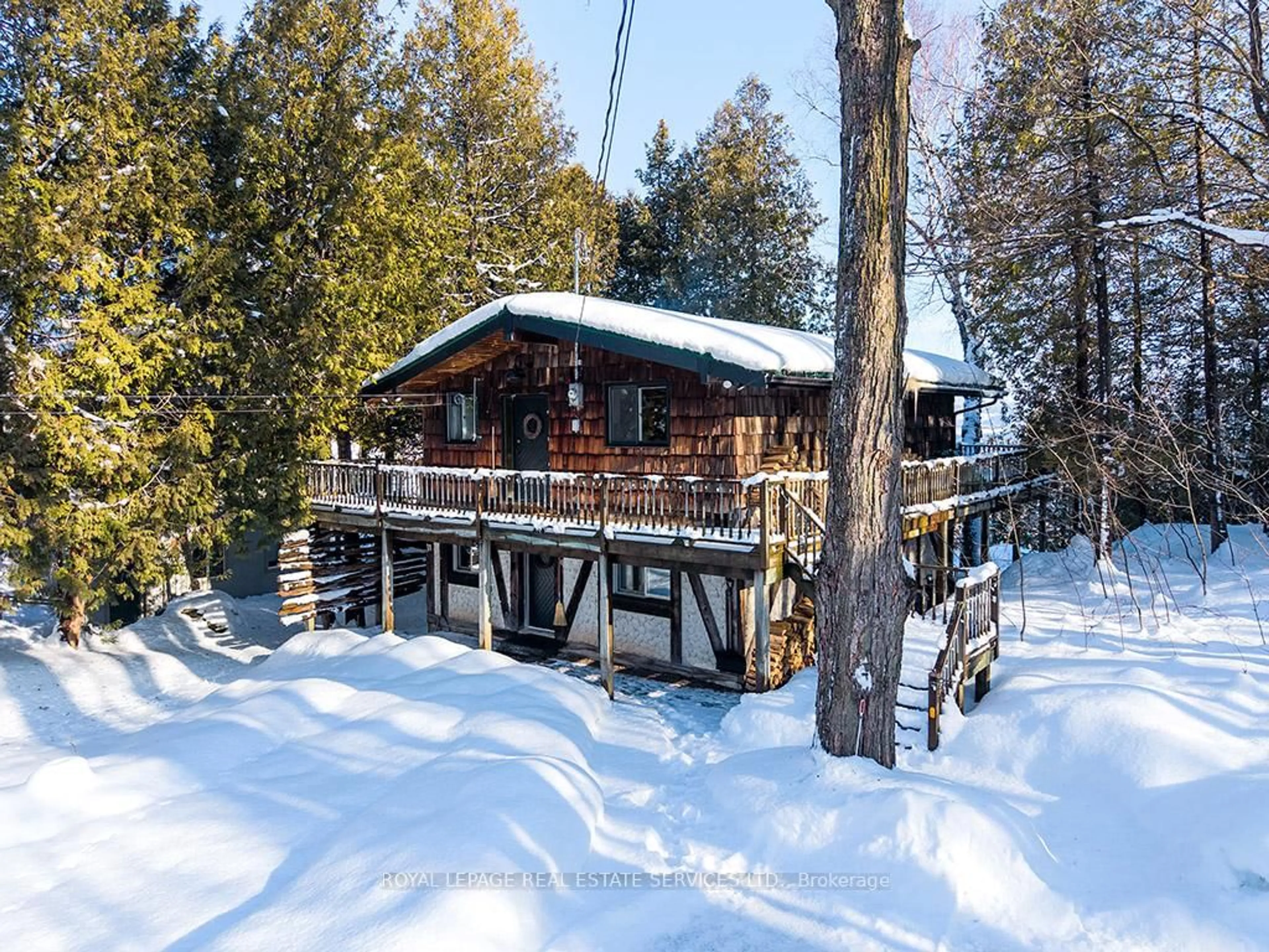 A pic from outside/outdoor area/front of a property/back of a property/a pic from drone, forest/trees view for 157 Bowles Bluff Rd, Grey Highlands Ontario N0C 1H0