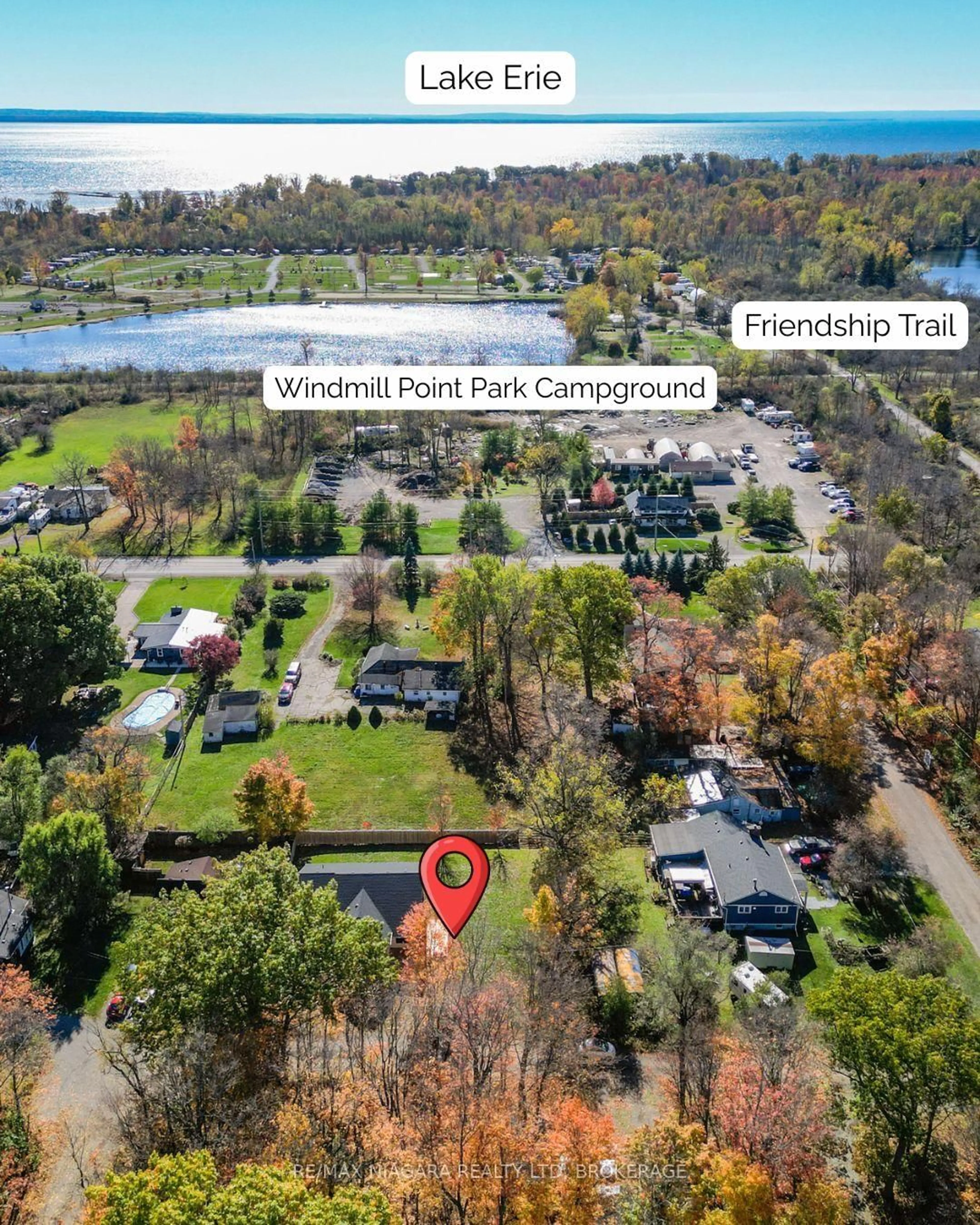 A pic from outside/outdoor area/front of a property/back of a property/a pic from drone, water/lake/river/ocean view for 2365 Cross St, Fort Erie Ontario L0S 1N0