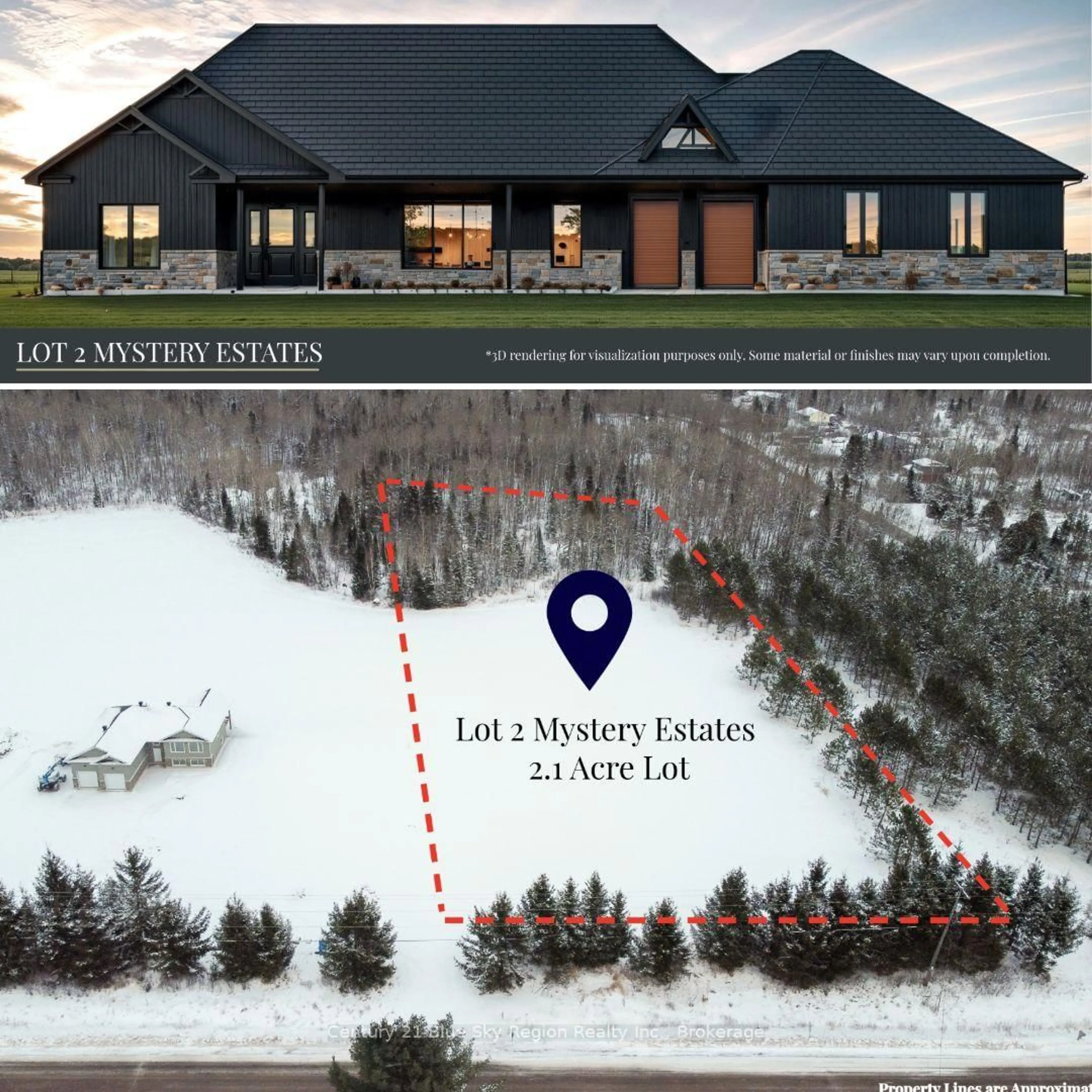 A pic from outside/outdoor area/front of a property/back of a property/a pic from drone, mountain view for Lot 2 Centennial Cres, East Ferris Ontario P0H 1K0