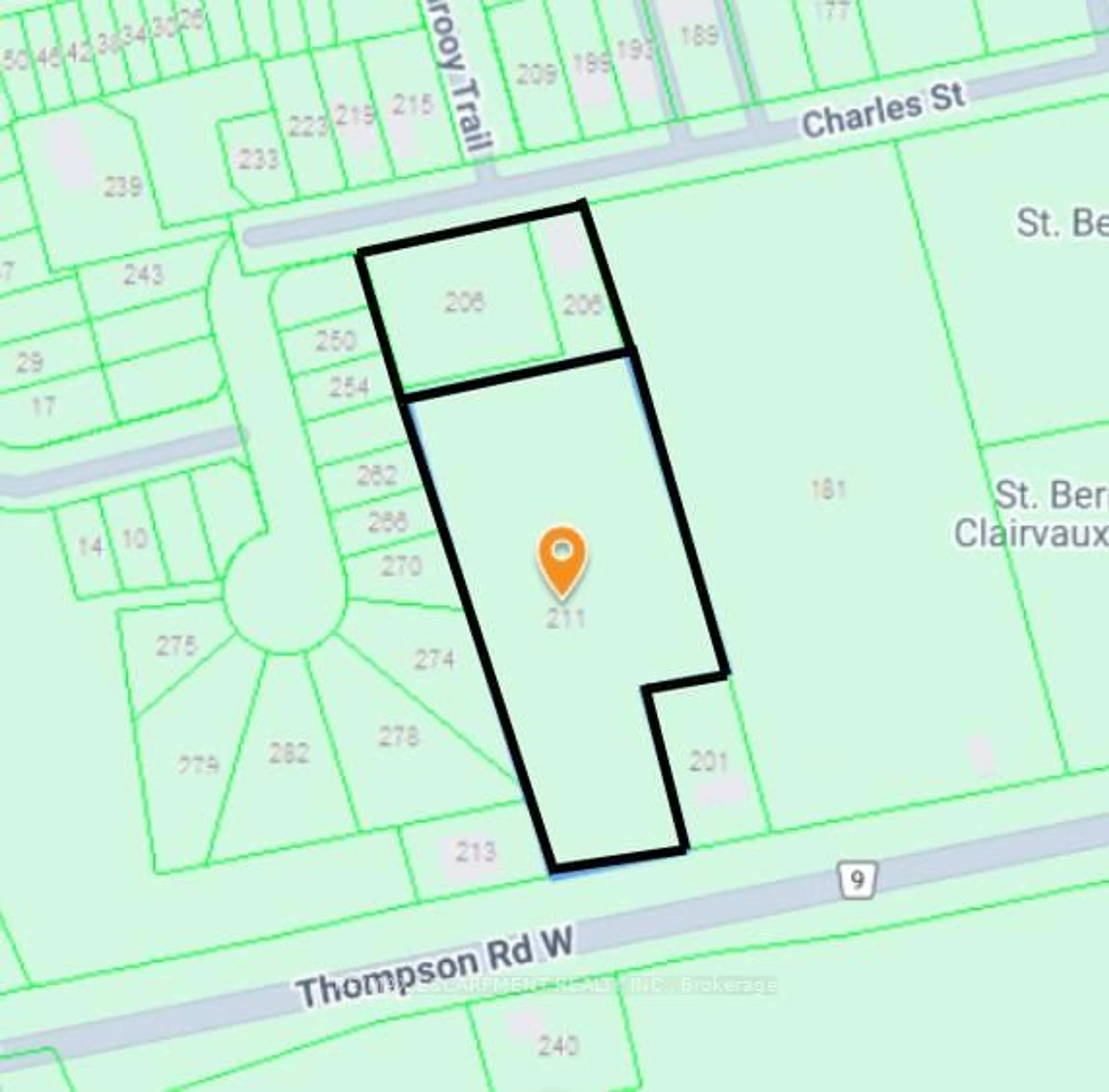 Picture of a map for 206 Charles St, Norfolk Ontario N0E 1Y0