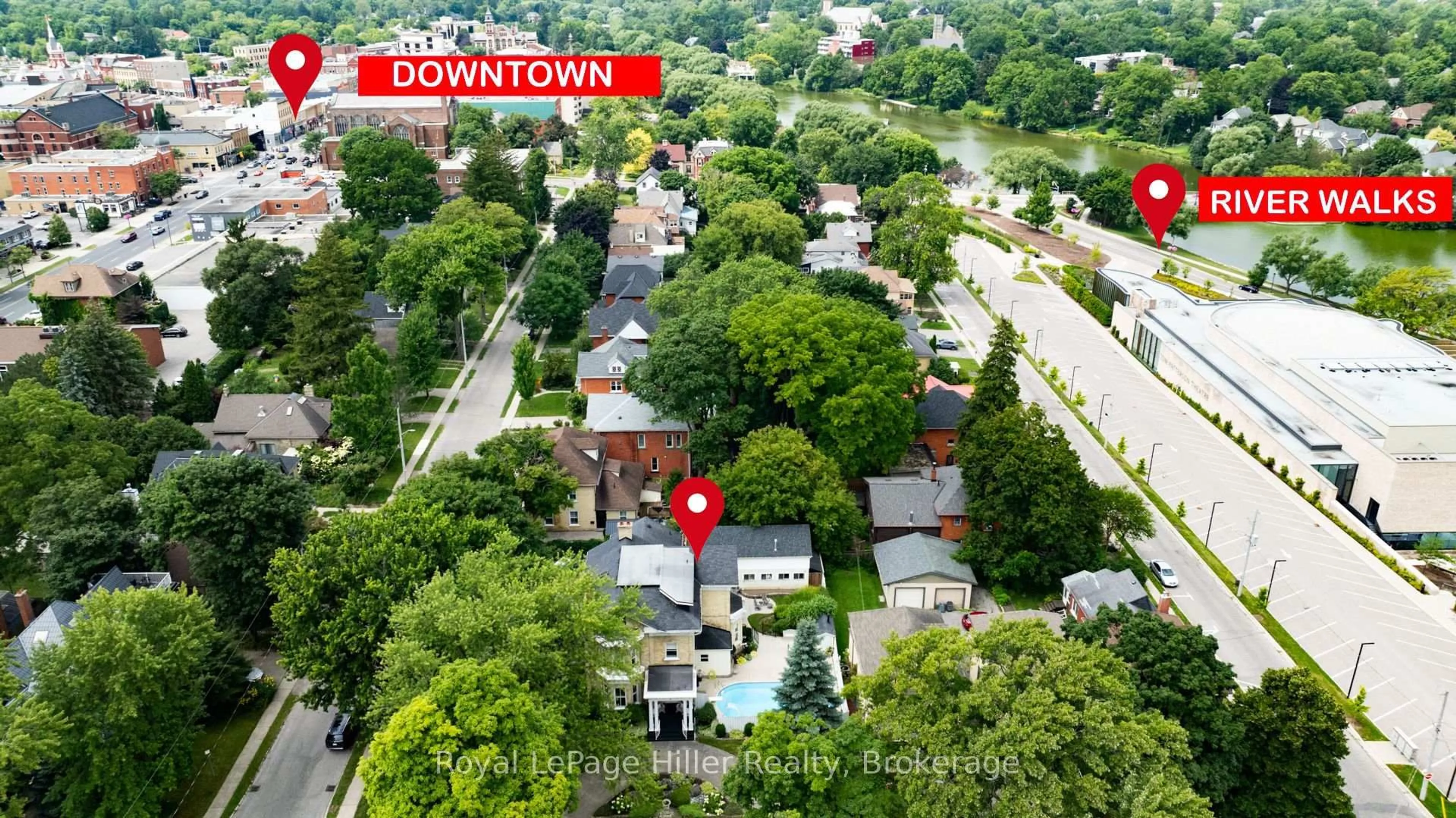 A pic from outside/outdoor area/front of a property/back of a property/a pic from drone, unknown for 14 Nile St, Stratford Ontario N5A 4B8