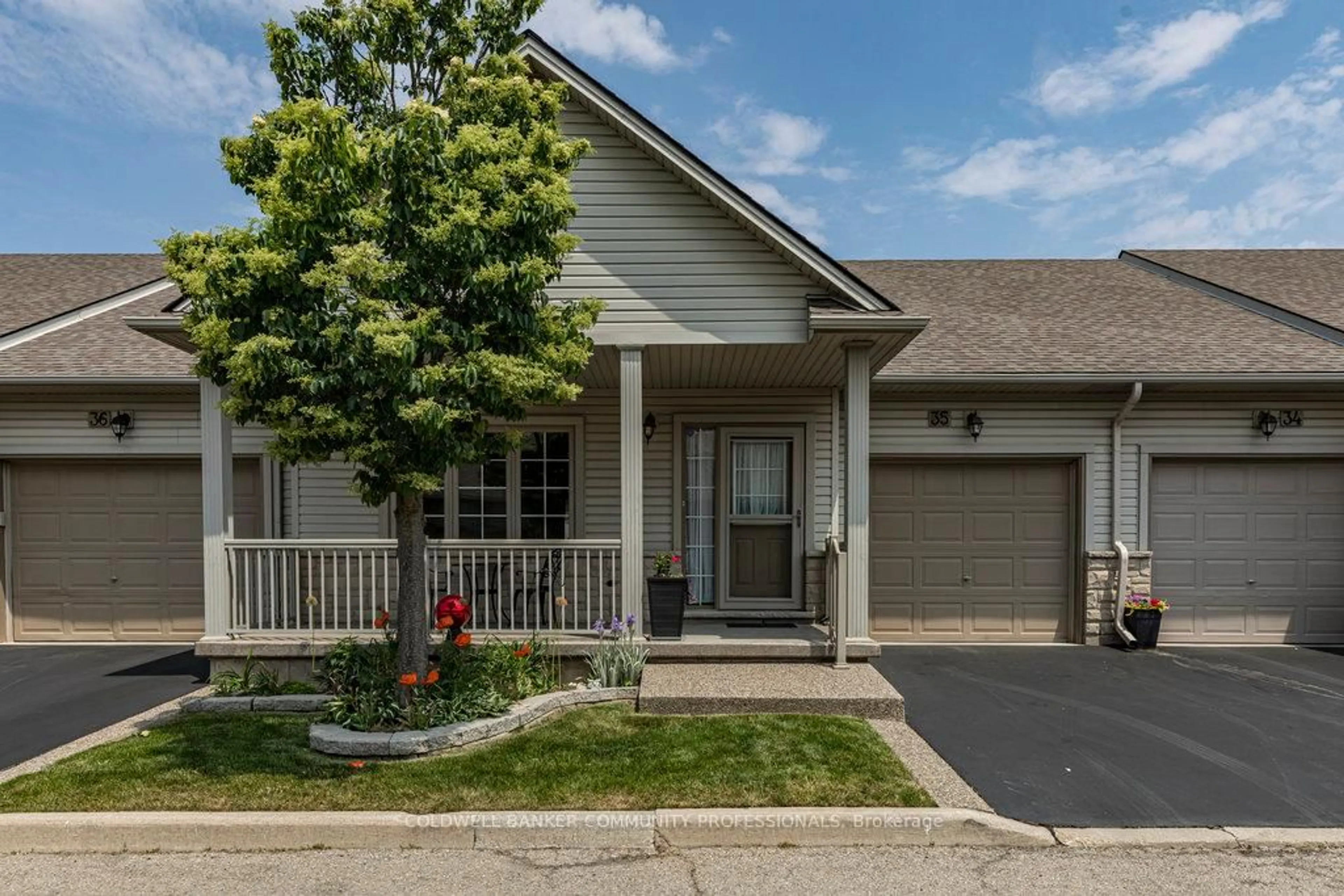 Home with vinyl exterior material, street for 130 Southbrook Dr #35, Hamilton Ontario L0R 1C0