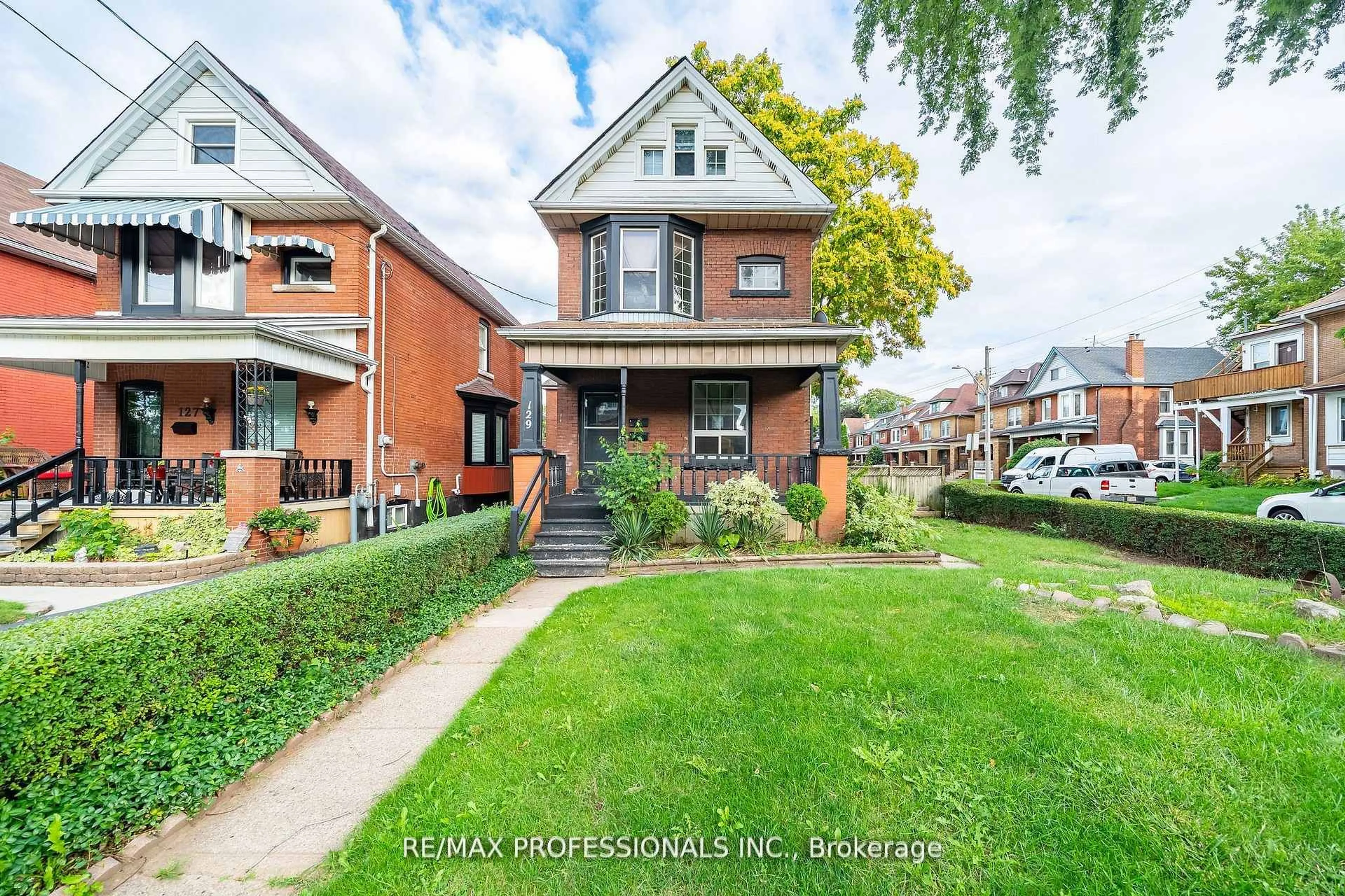 Home with brick exterior material, street for 129 Balsam Ave, Hamilton Ontario L8M 3B4