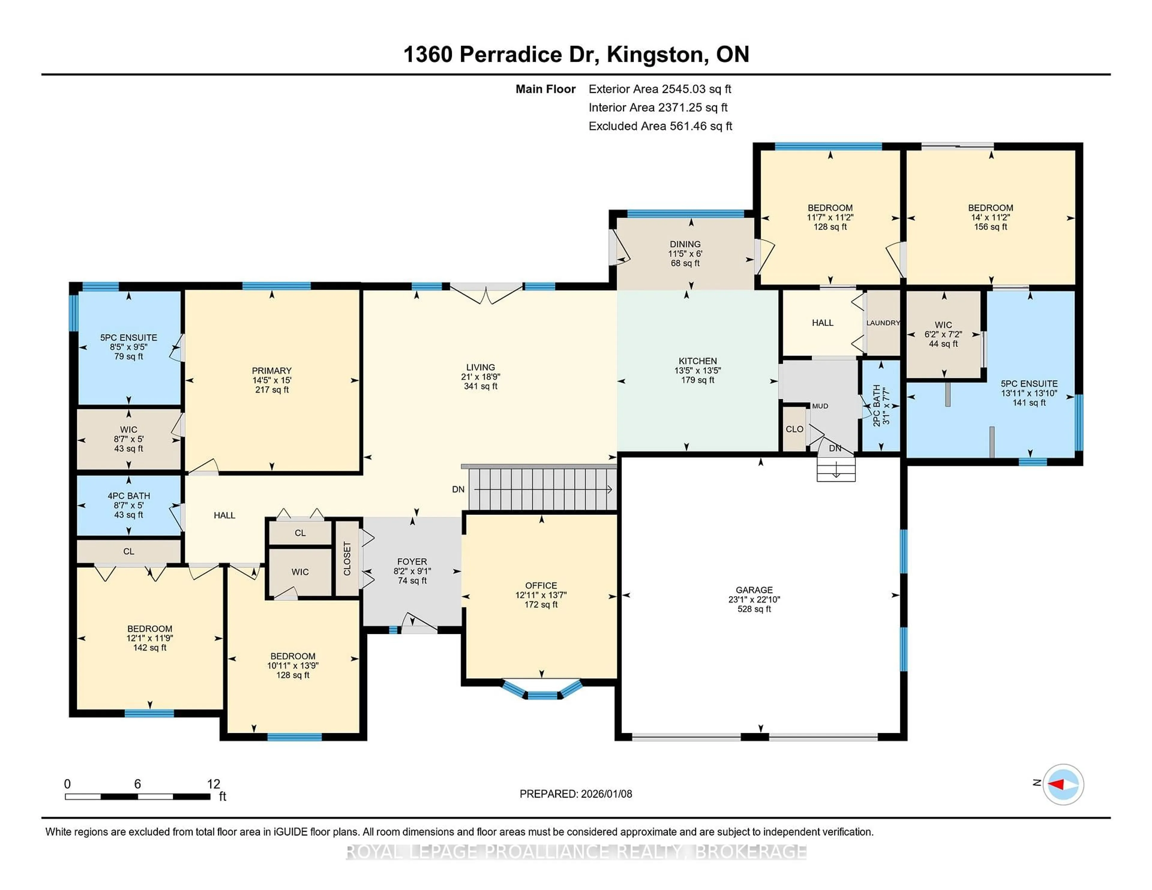Floor plan for 1360 Perradice Dr, Kingston Ontario K7L 5H6
