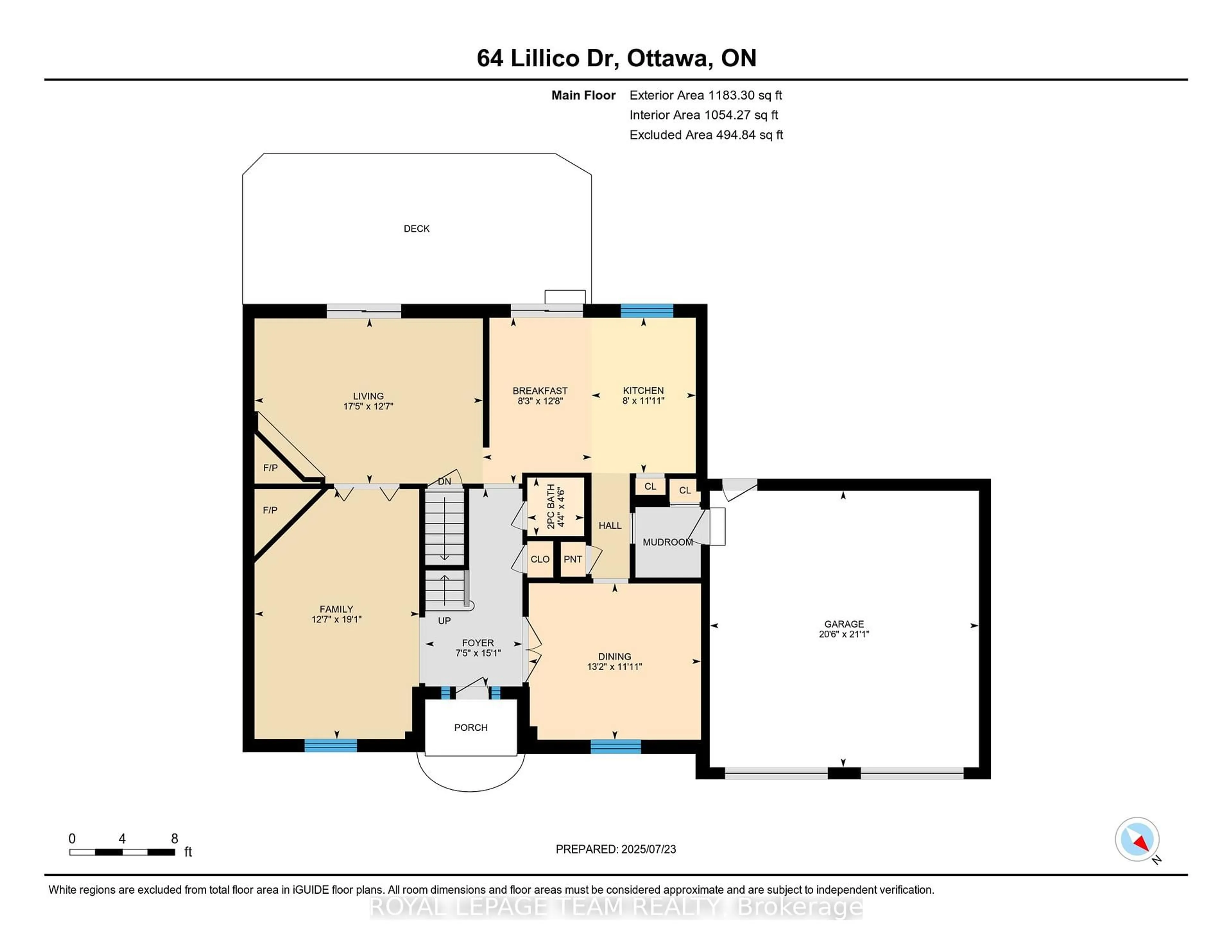 Floor plan for 64 Lillico Dr, Ottawa Ontario K1V 9L6