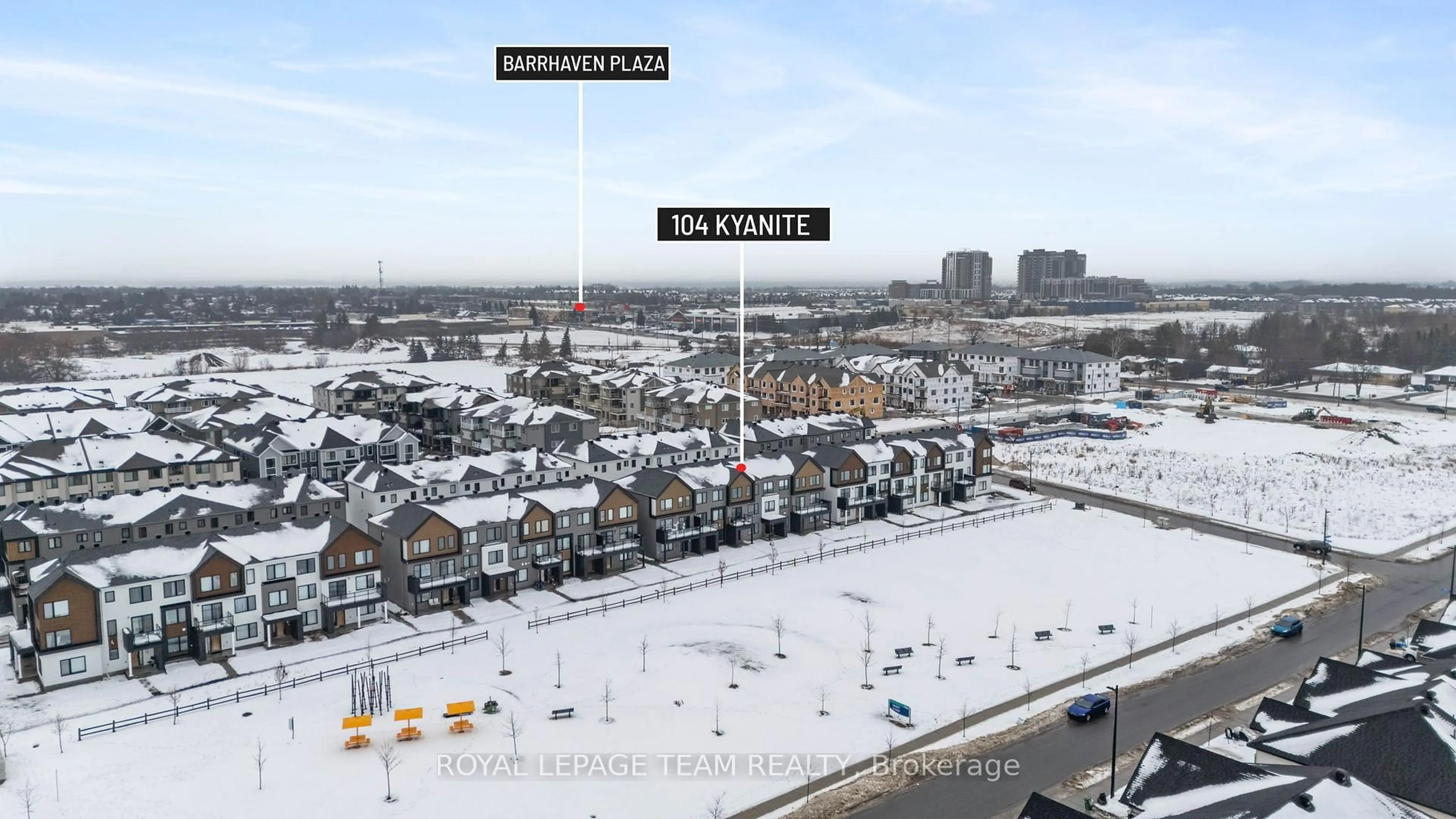 A pic from outside/outdoor area/front of a property/back of a property/a pic from drone, city buildings view from balcony for 104 Kyanite Lane, Ottawa Ontario K2J 7B5