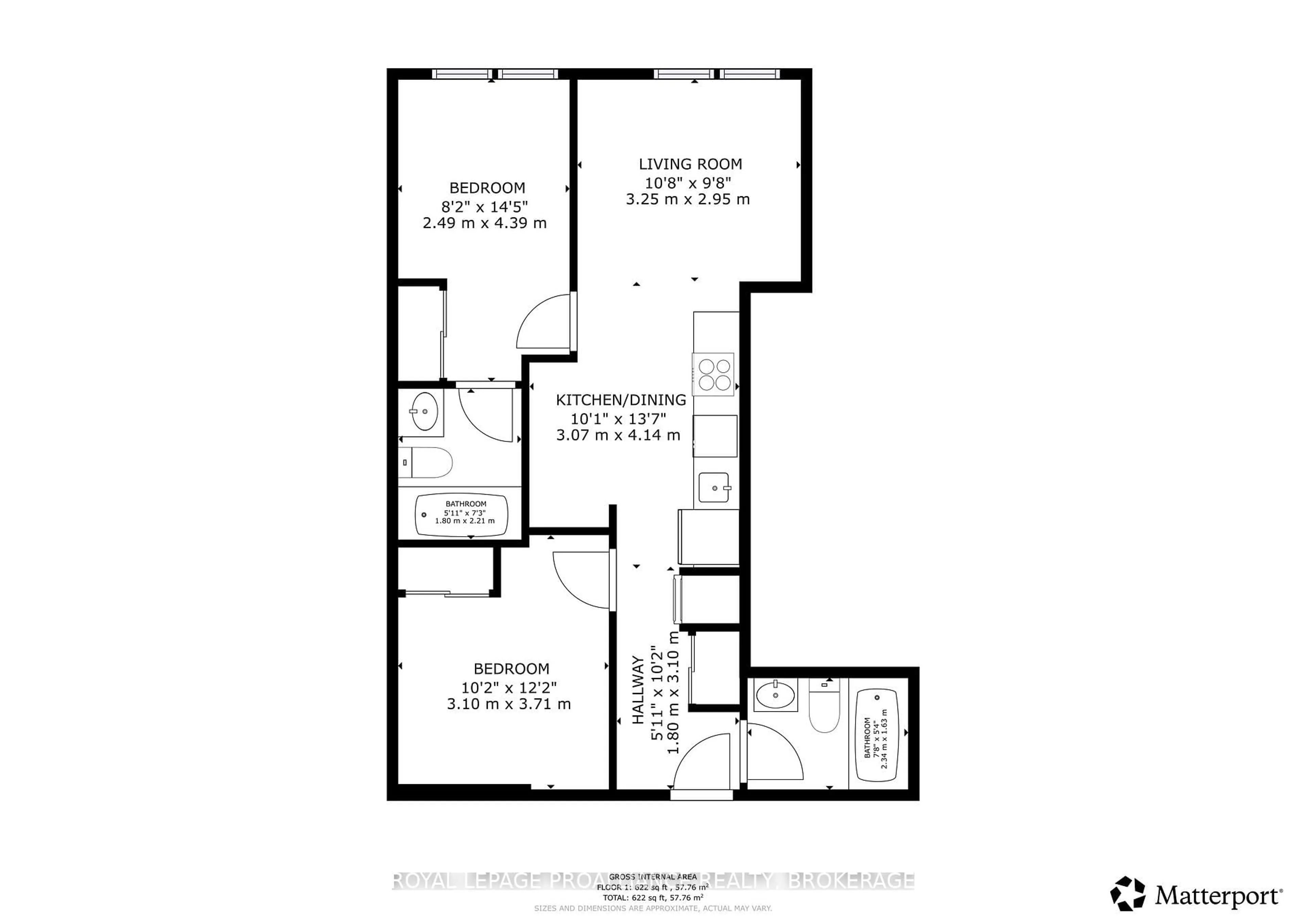 Floor plan for 652 Princess St #224, Kingston Ontario K7L 1E5