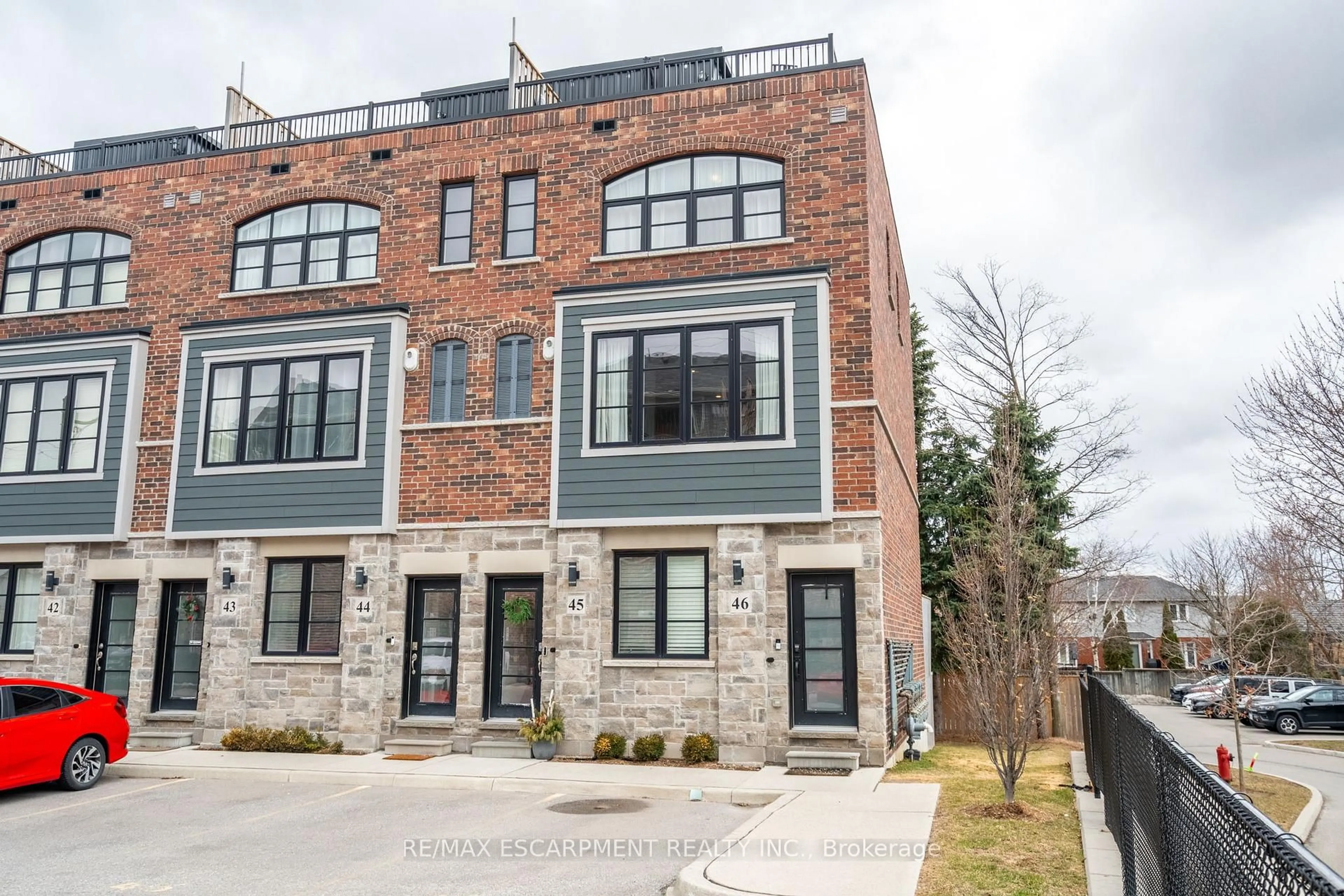 Home with brick exterior material, street for 219 Dundas St #45, Hamilton Ontario L8B 1V9