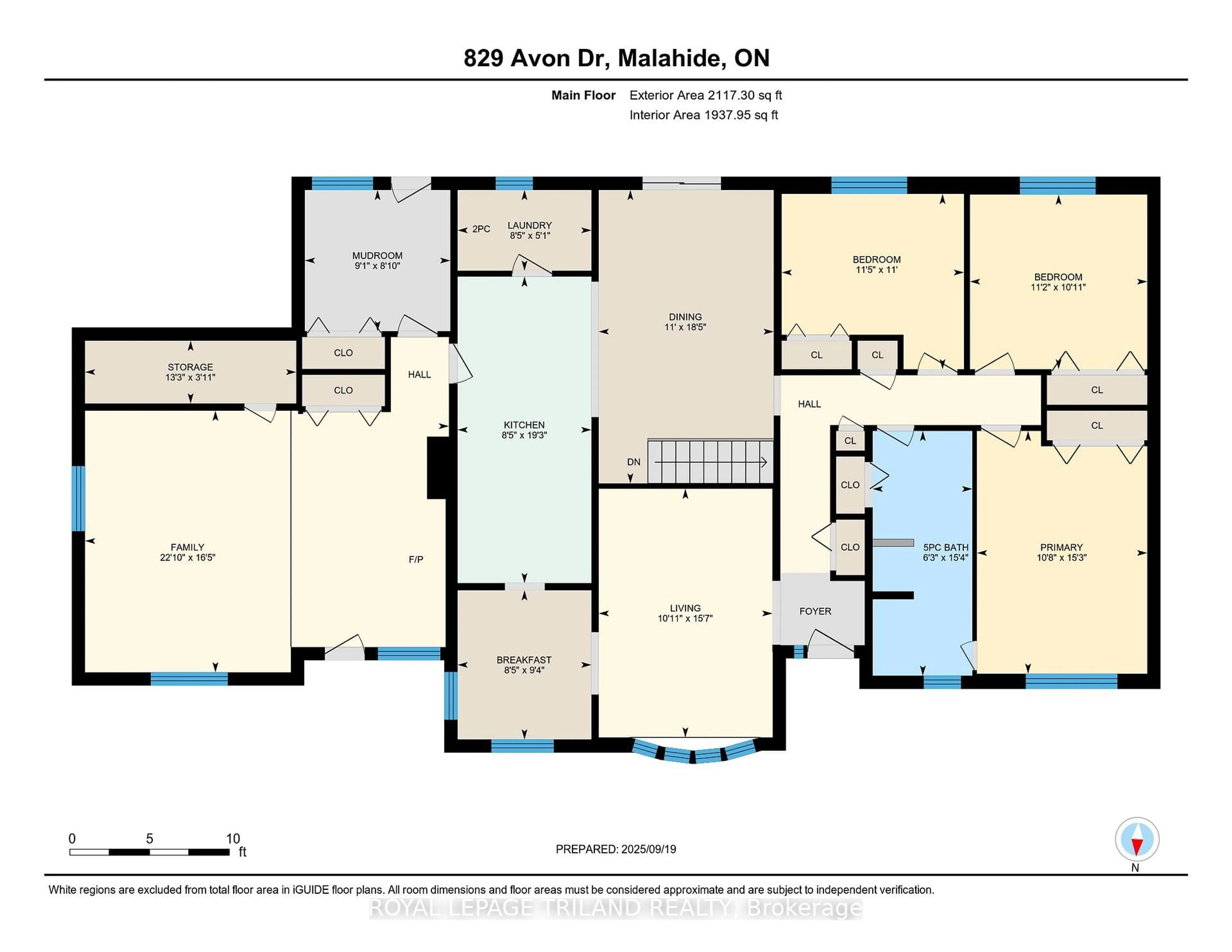 Floor plan for 829 AVON Dr, Malahide Ontario N0L 1B0