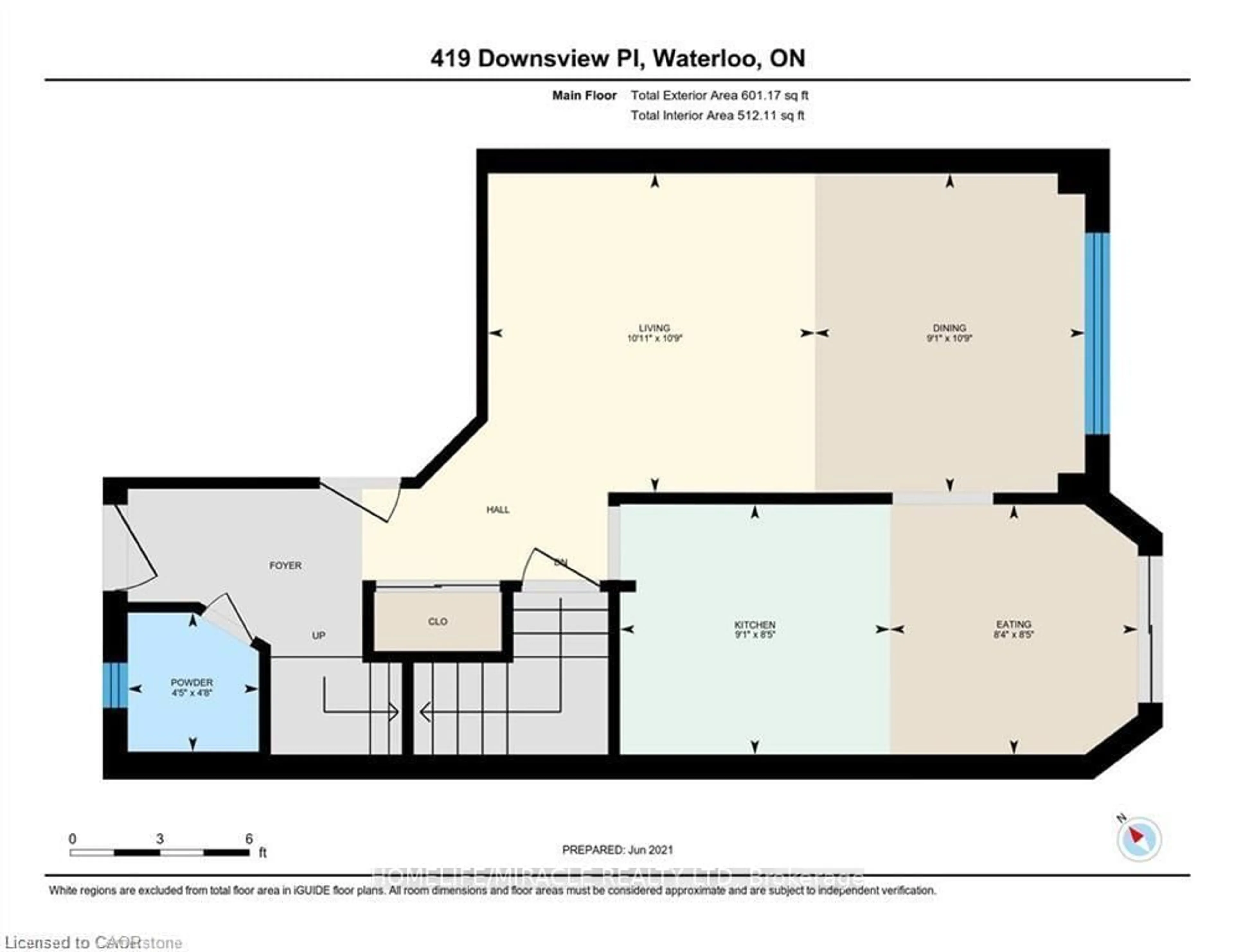 Floor plan for 419 Downsview Pl, Waterloo Ontario N2K 3T9