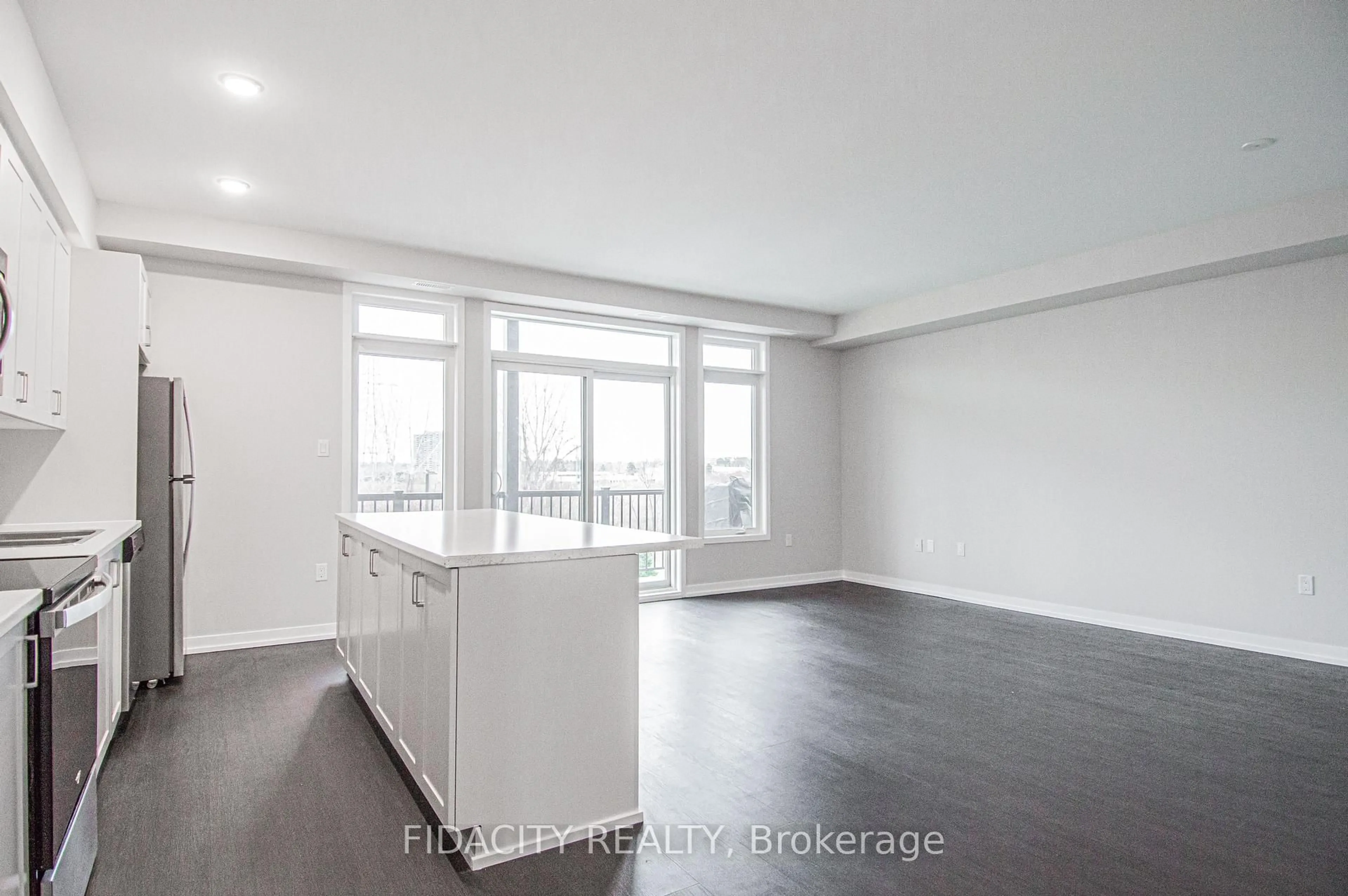 Open concept kitchen, floor is not visible for 225 Citiplace Dr #F, Ottawa Ontario K2E 0A8