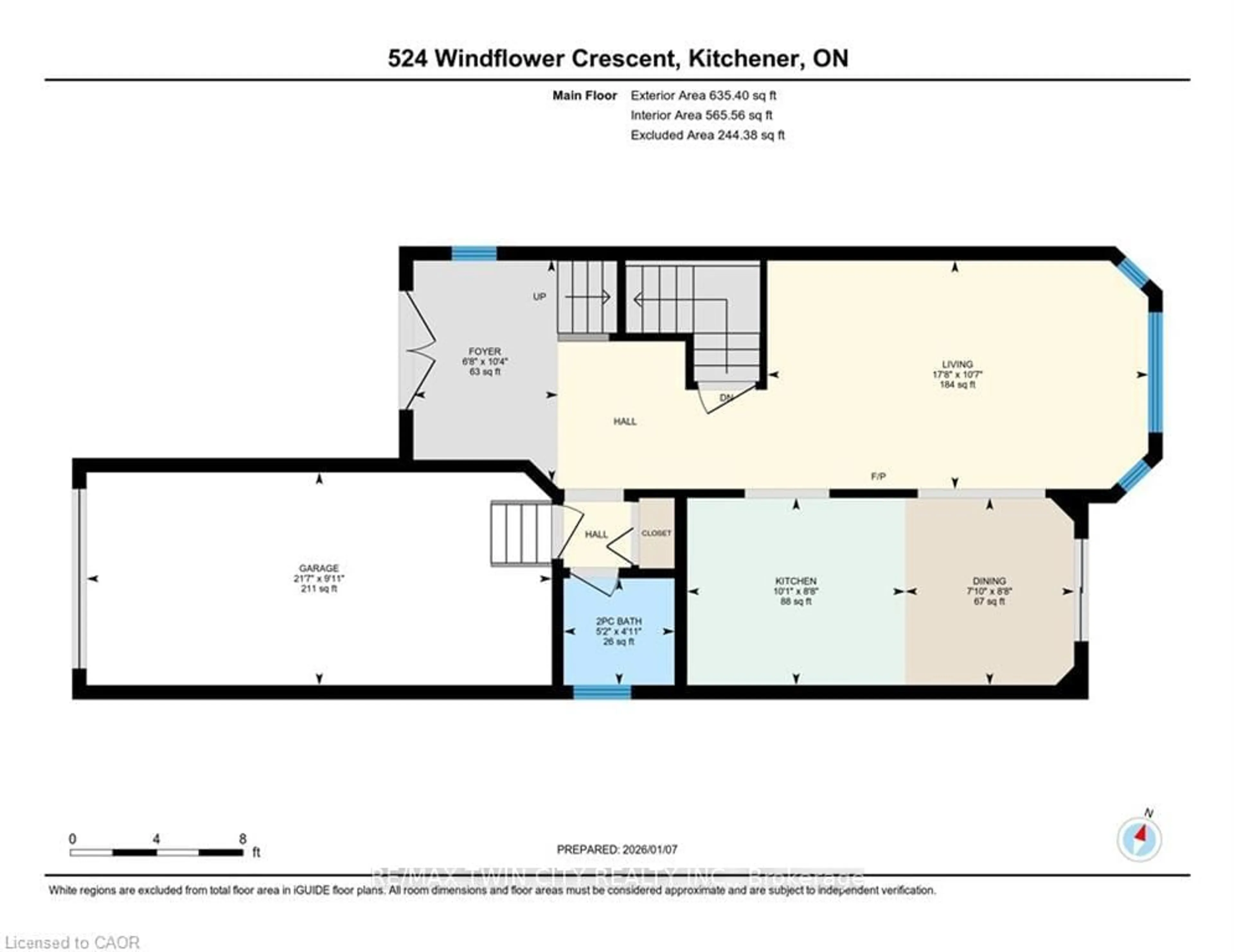 Floor plan for 524 WINDFLOWER Cres, Kitchener Ontario N2E 3S9