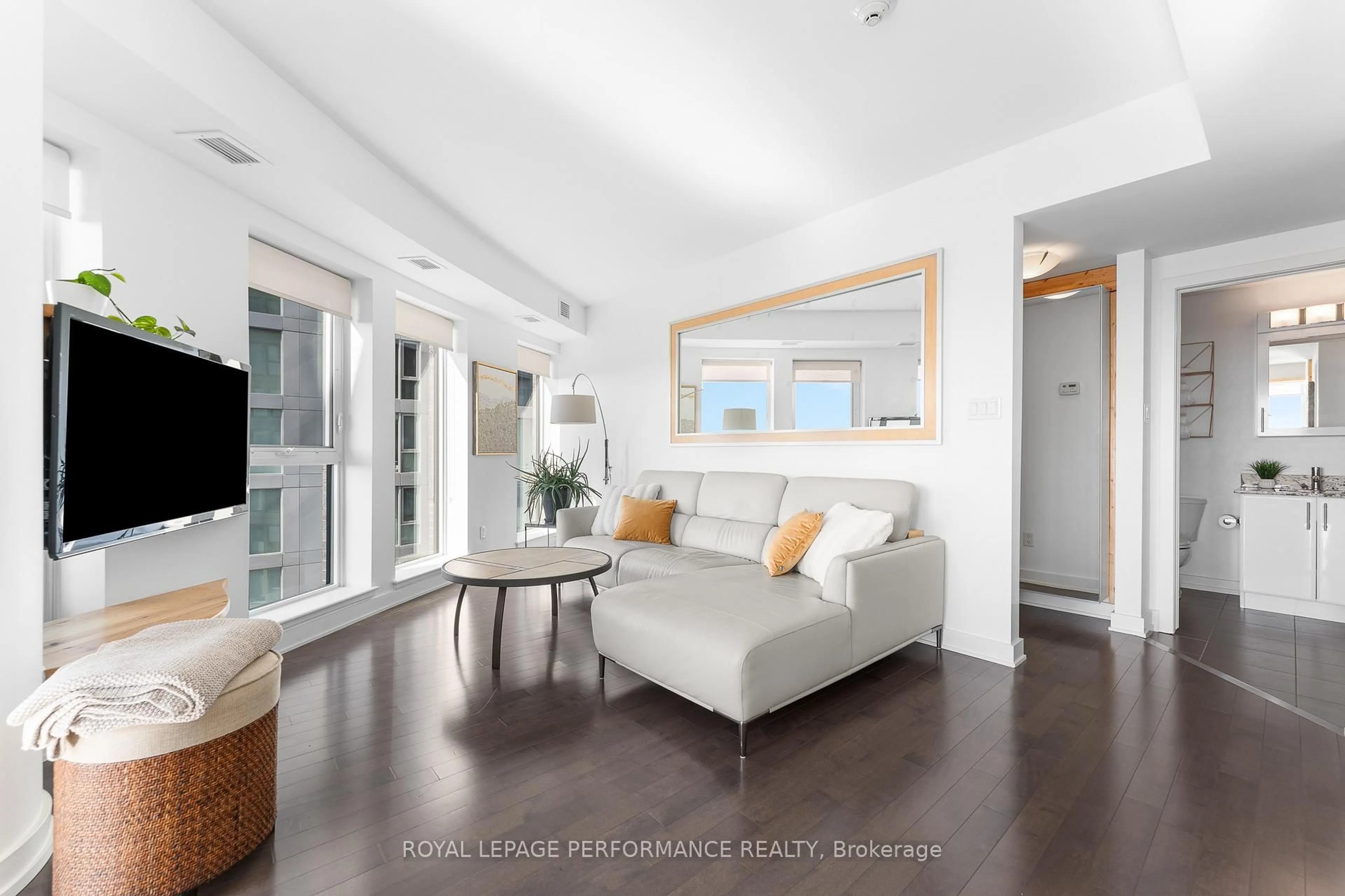 Living room with furniture, unknown for 40 Nepean St #1305, Ottawa Ontario K2P 0X5