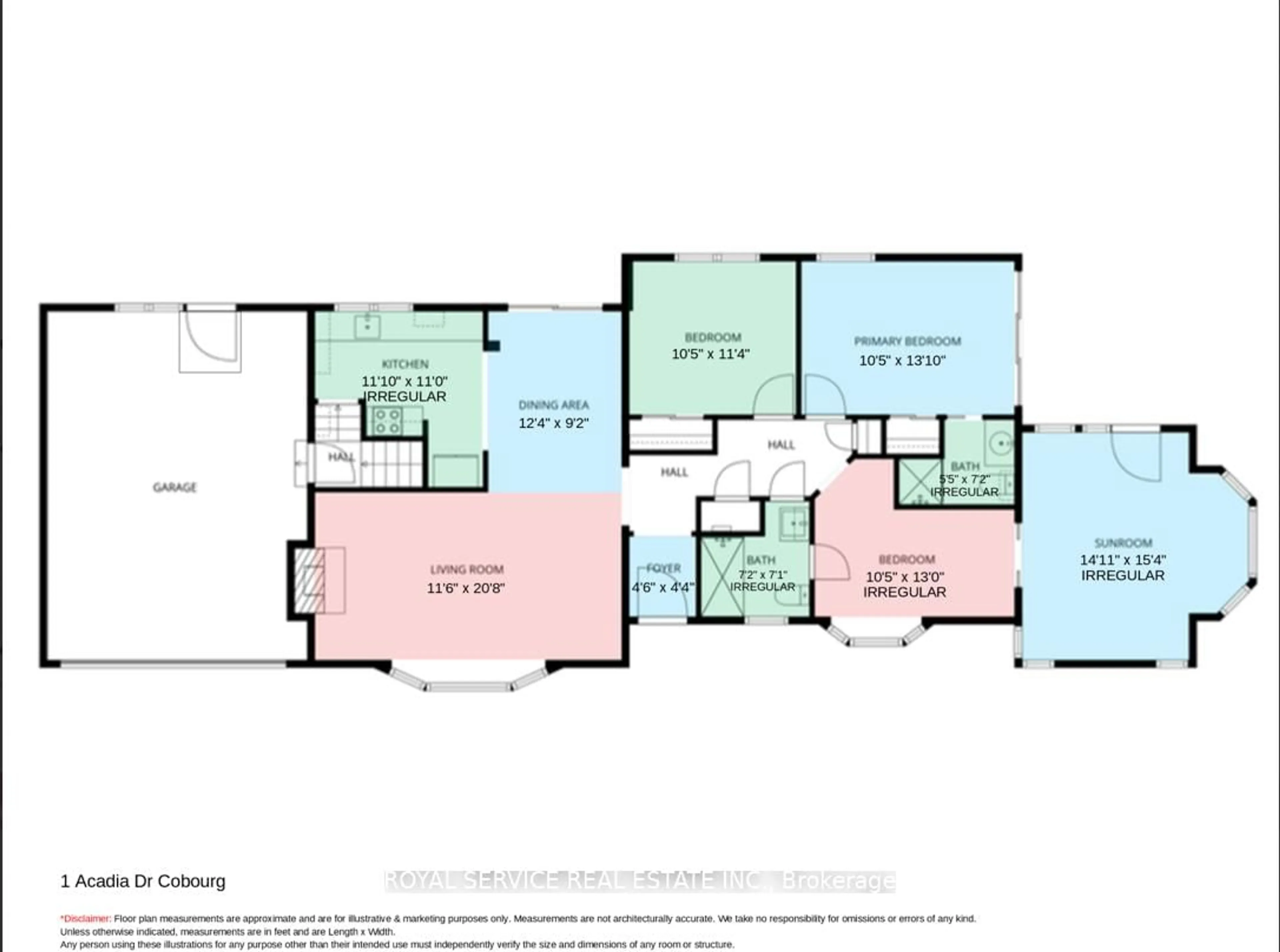 Floor plan for 1 Acadia Dr, Cobourg Ontario K9A 1T8