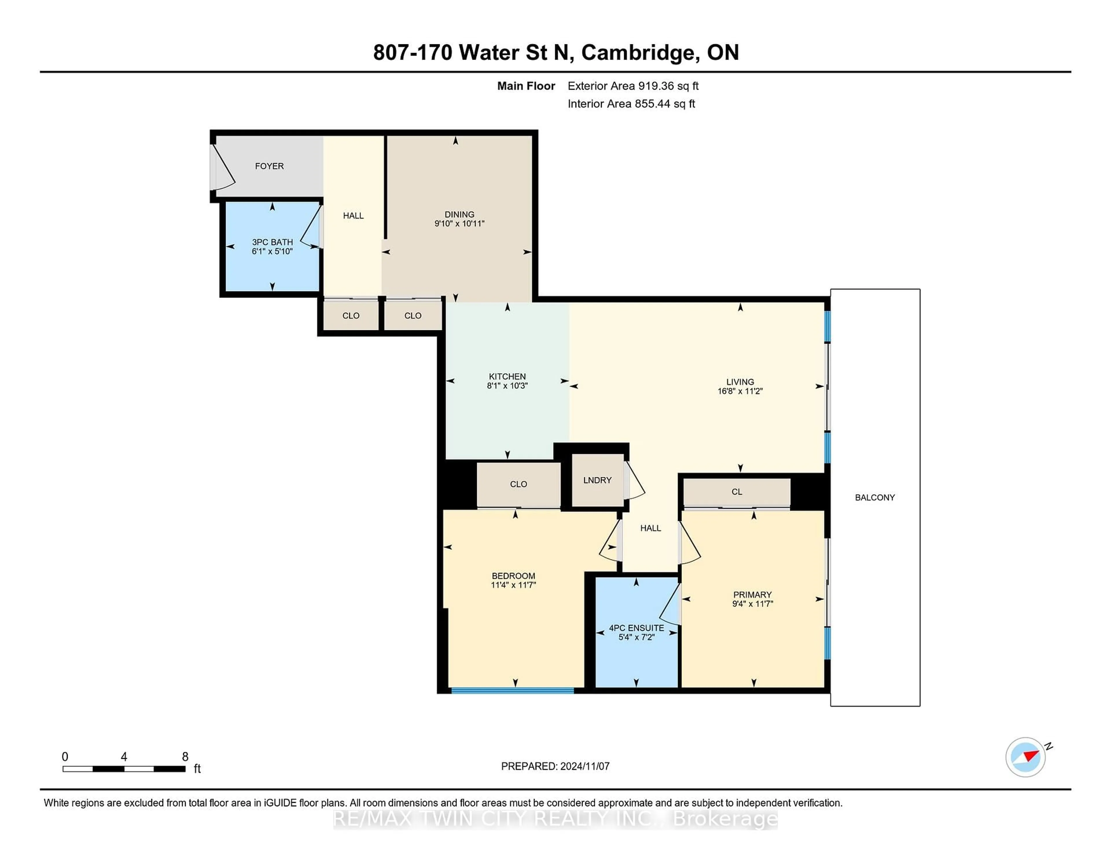 Floor plan for 170 Water St #807, Cambridge Ontario N1R 3B6
