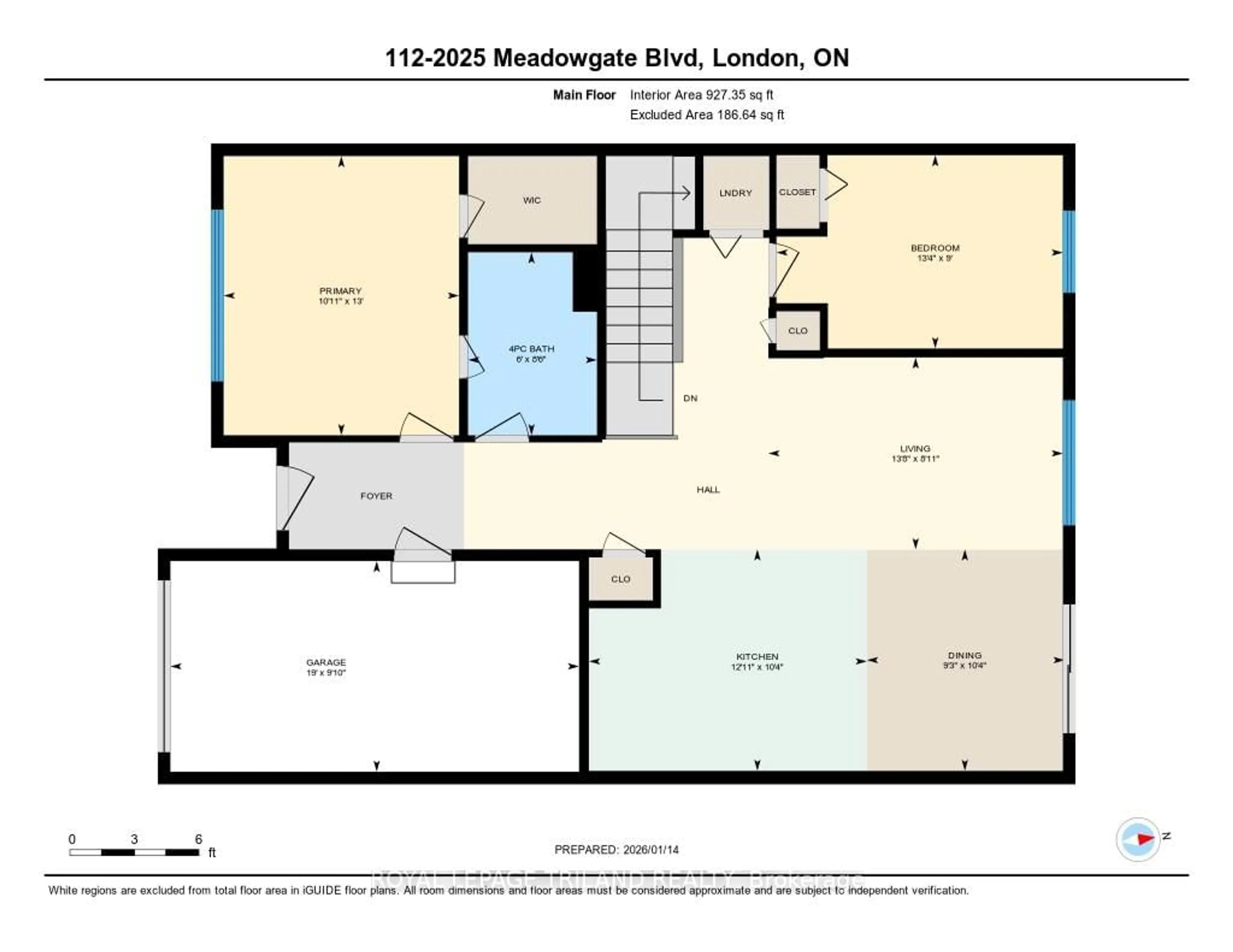 Floor plan for 2025 Meadowgate Blvd #112, London South Ontario N6M 1K9