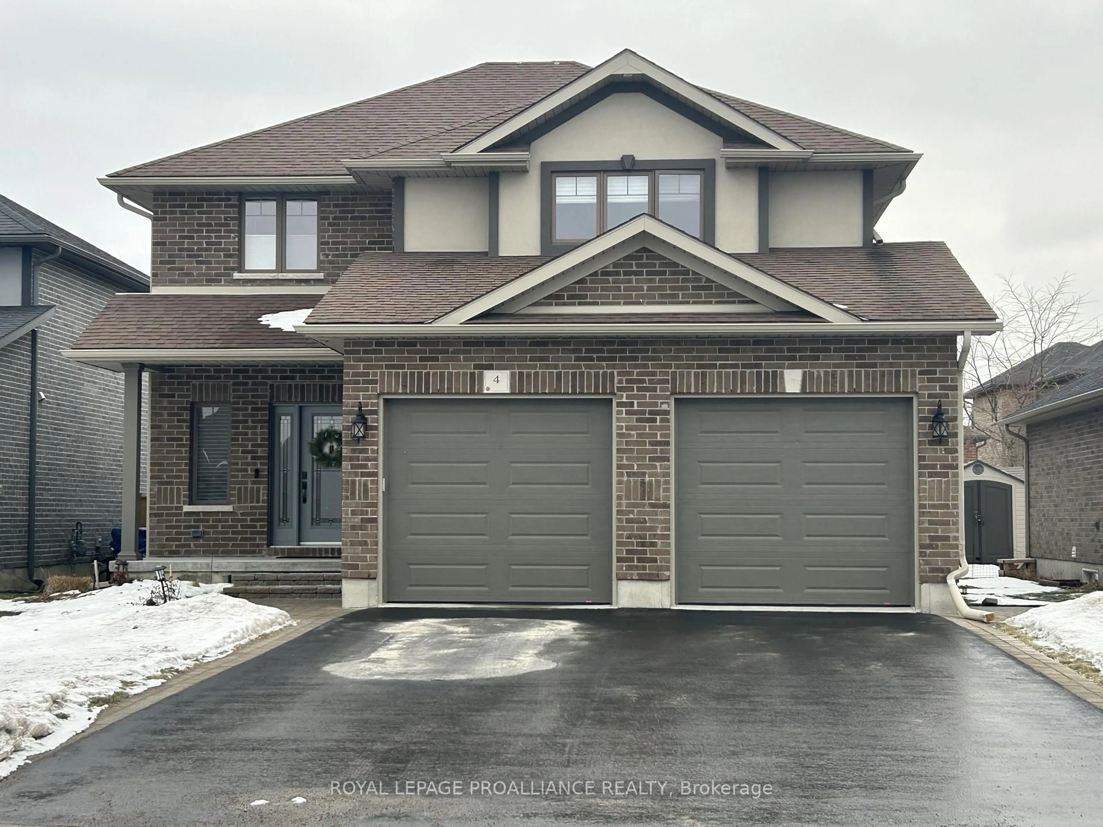 Home with brick exterior material, street for 4 Trinity Crt, Belleville Ontario K8N 0E7