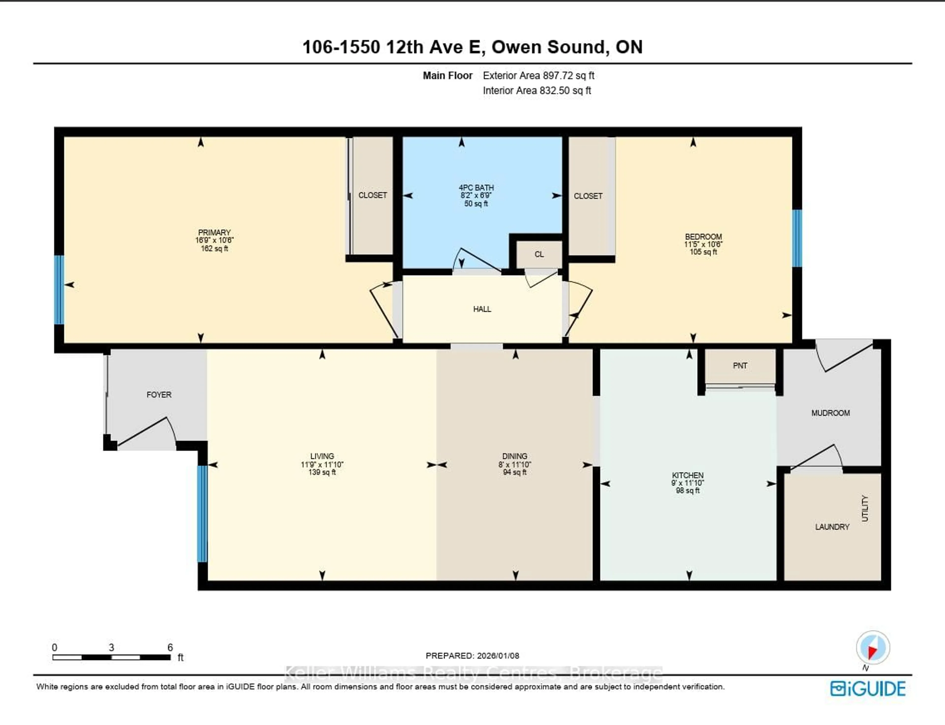 Floor plan for 1550 12 Ave #106, Owen Sound Ontario N4K 6Z3