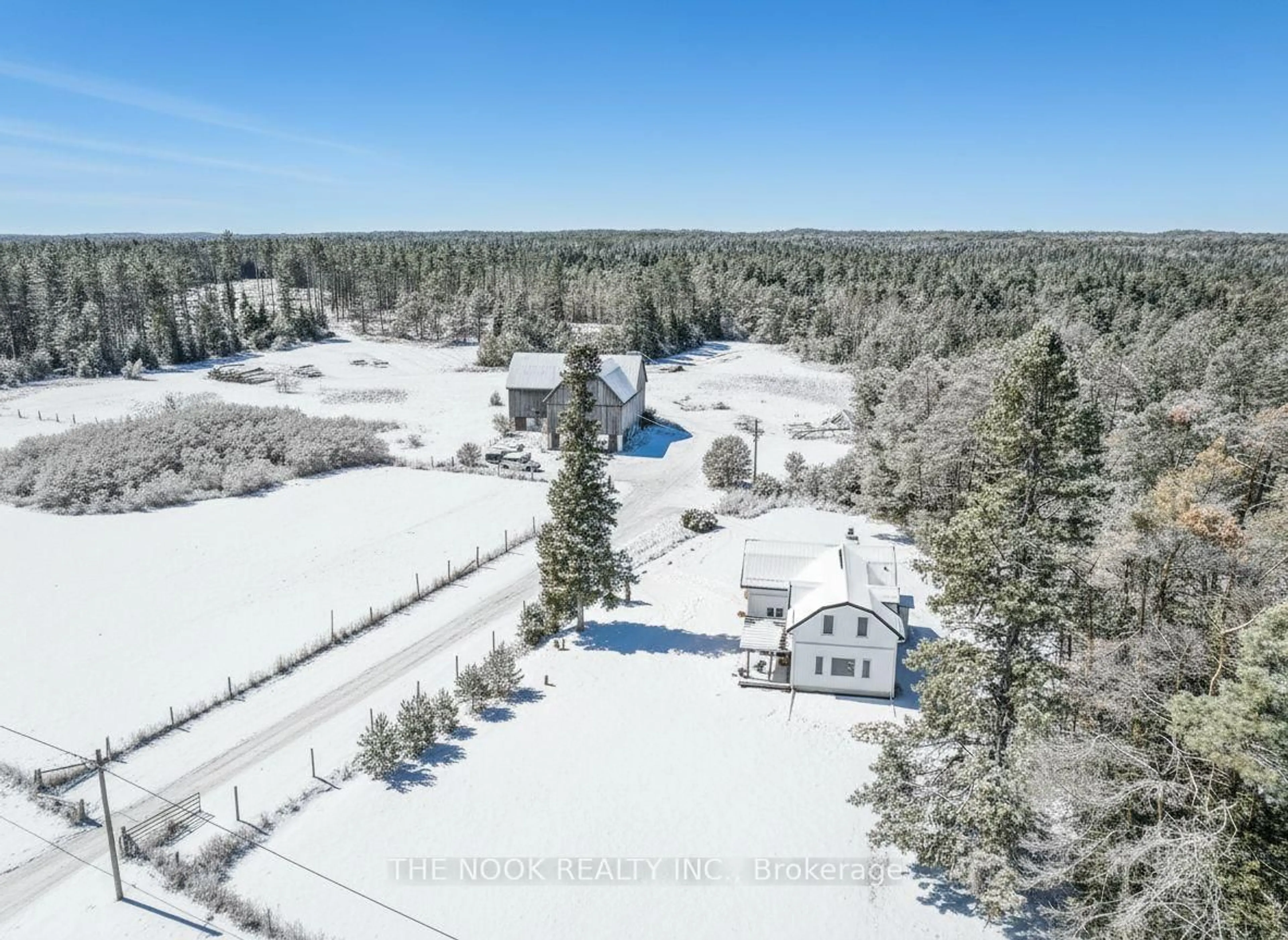 A pic from outside/outdoor area/front of a property/back of a property/a pic from drone, forest/trees view for 2011 Cty Road 121 Rd, Kawartha Lakes Ontario K0M 1N0
