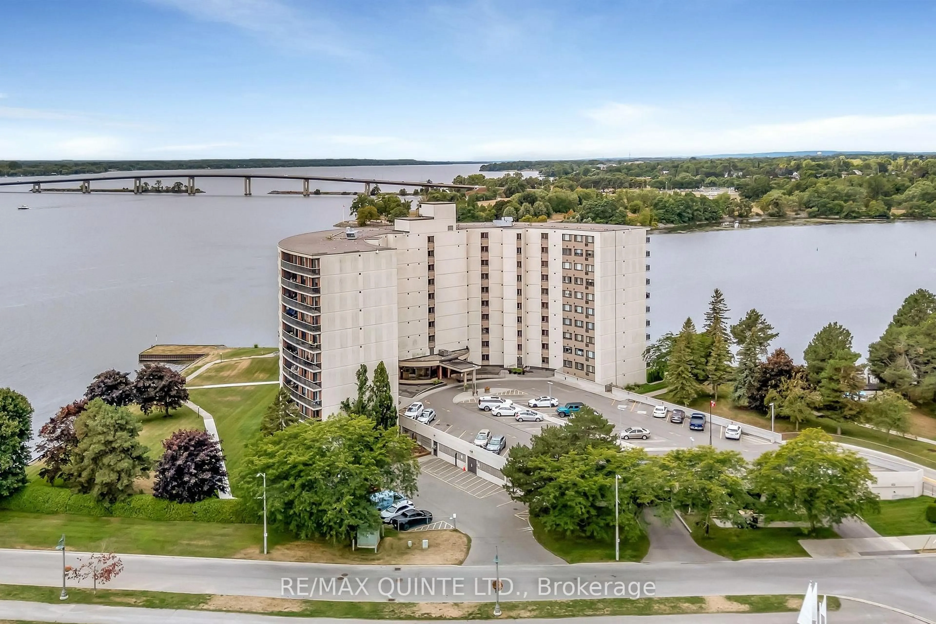 A pic from outside/outdoor area/front of a property/back of a property/a pic from drone, water/lake/river/ocean view for 2 South Front St #807, Belleville Ontario K8N 5K7